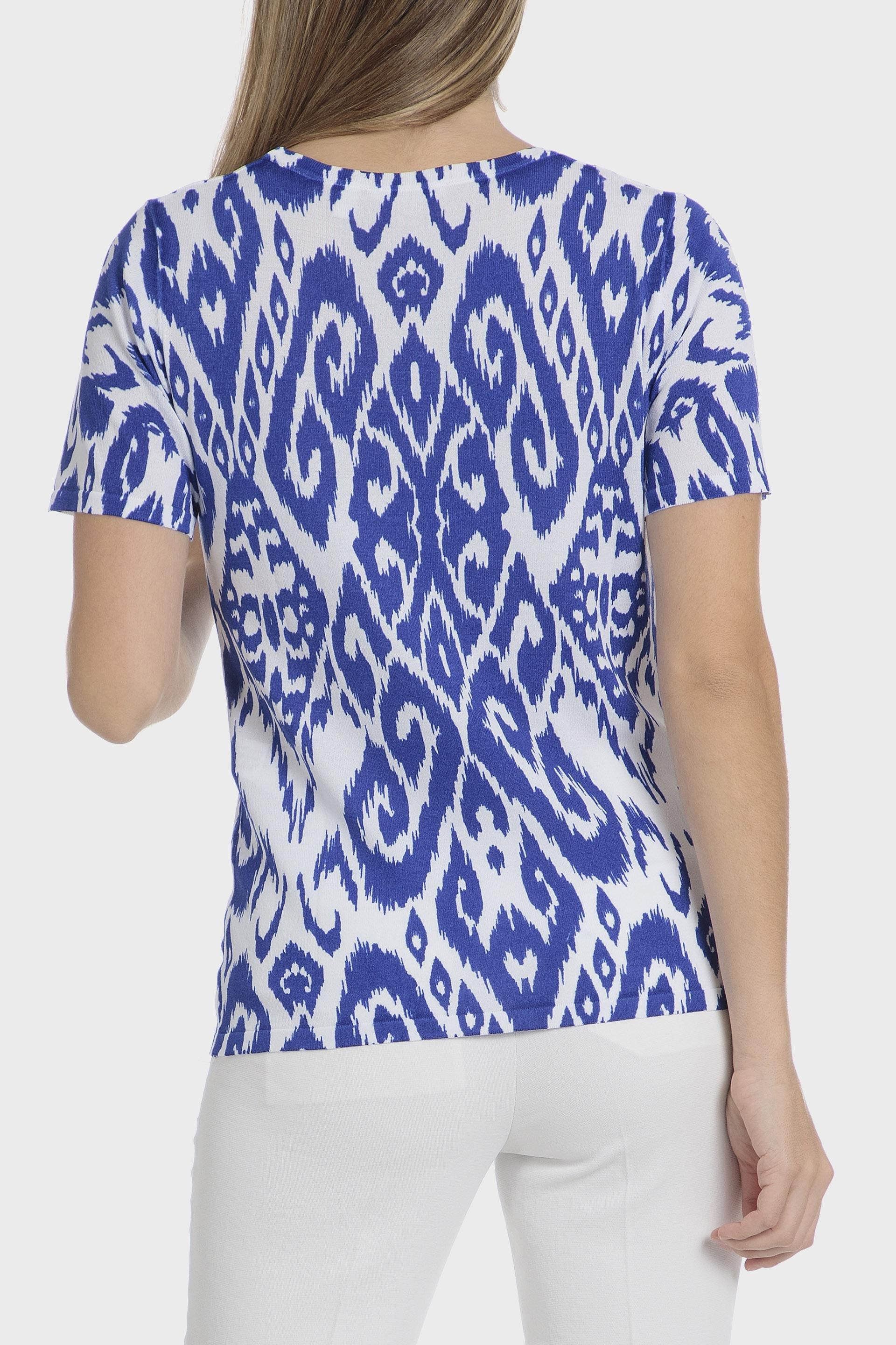 Blue Ethnic Print Shirt, , large image number 1
