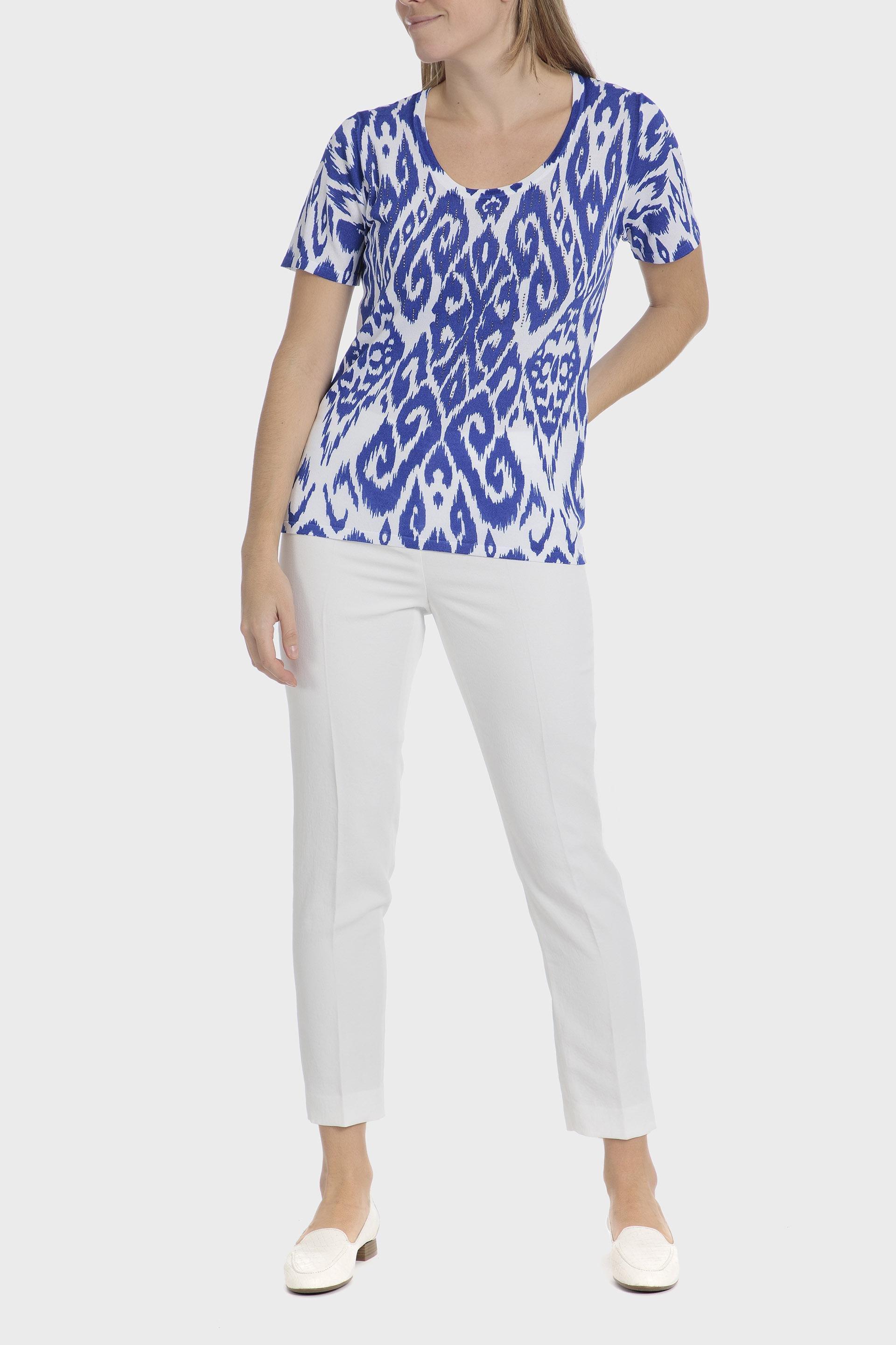 Blue Ethnic Print Shirt, , large image number 2