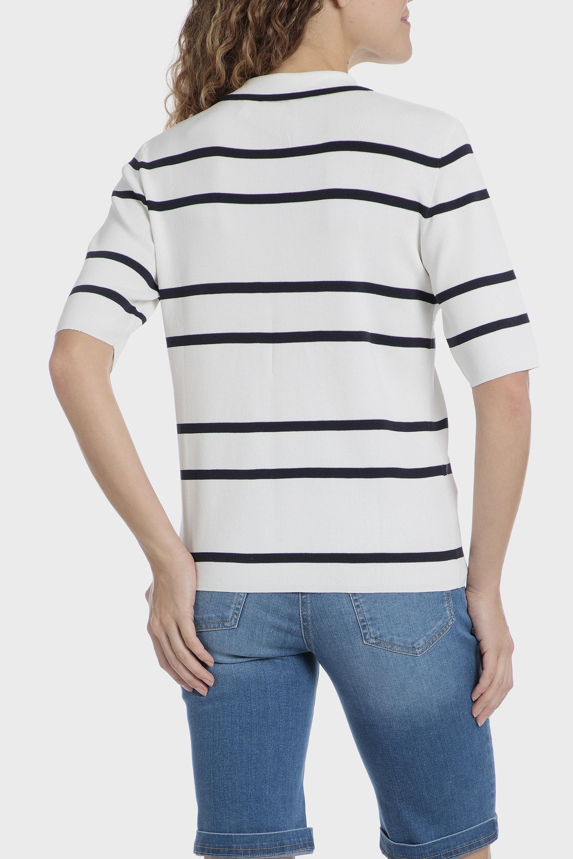White Striped Polo Shirt, , large image number 1
