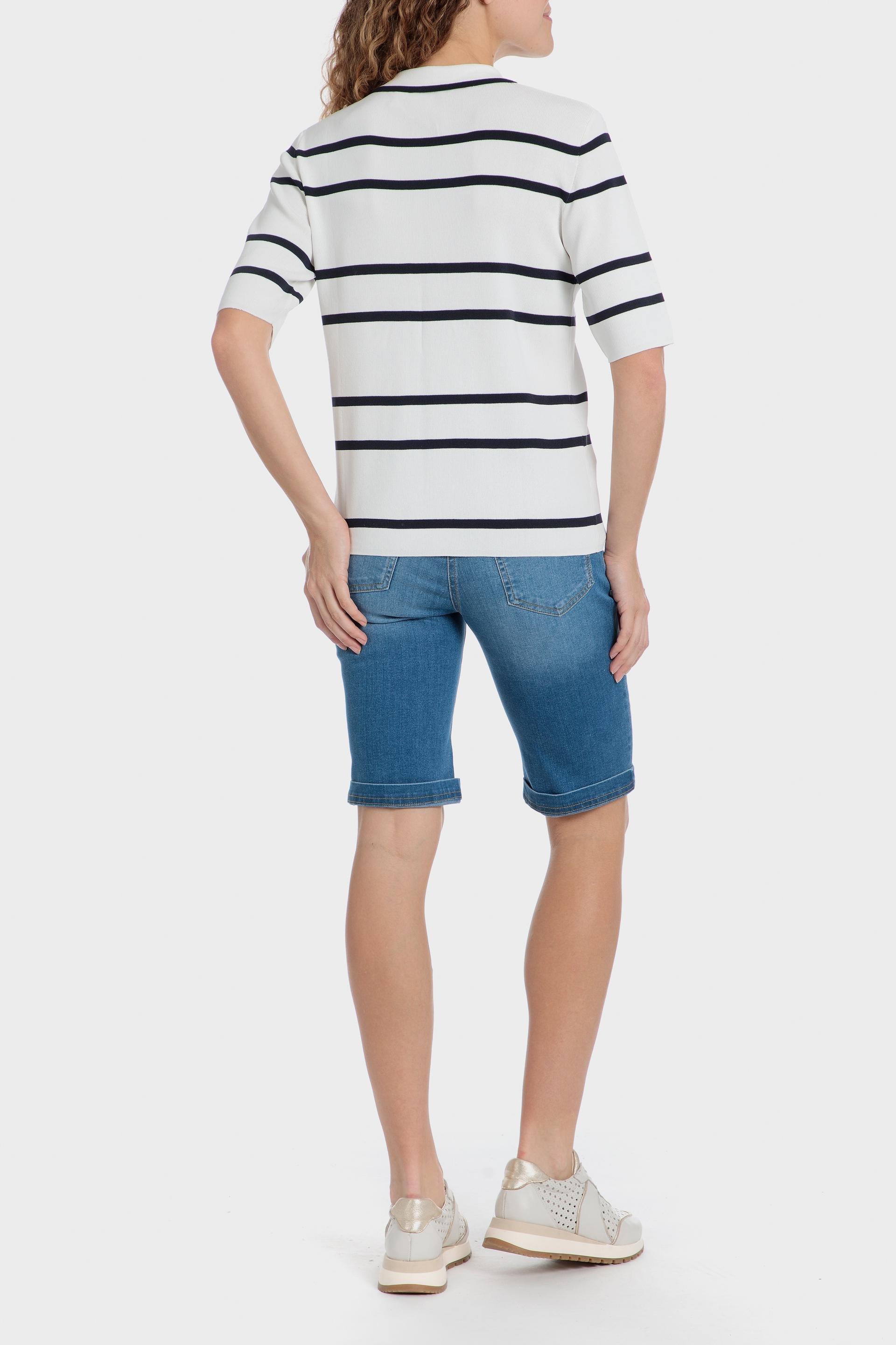 Striped Polo T-Shirt, White Off White, large image number 3