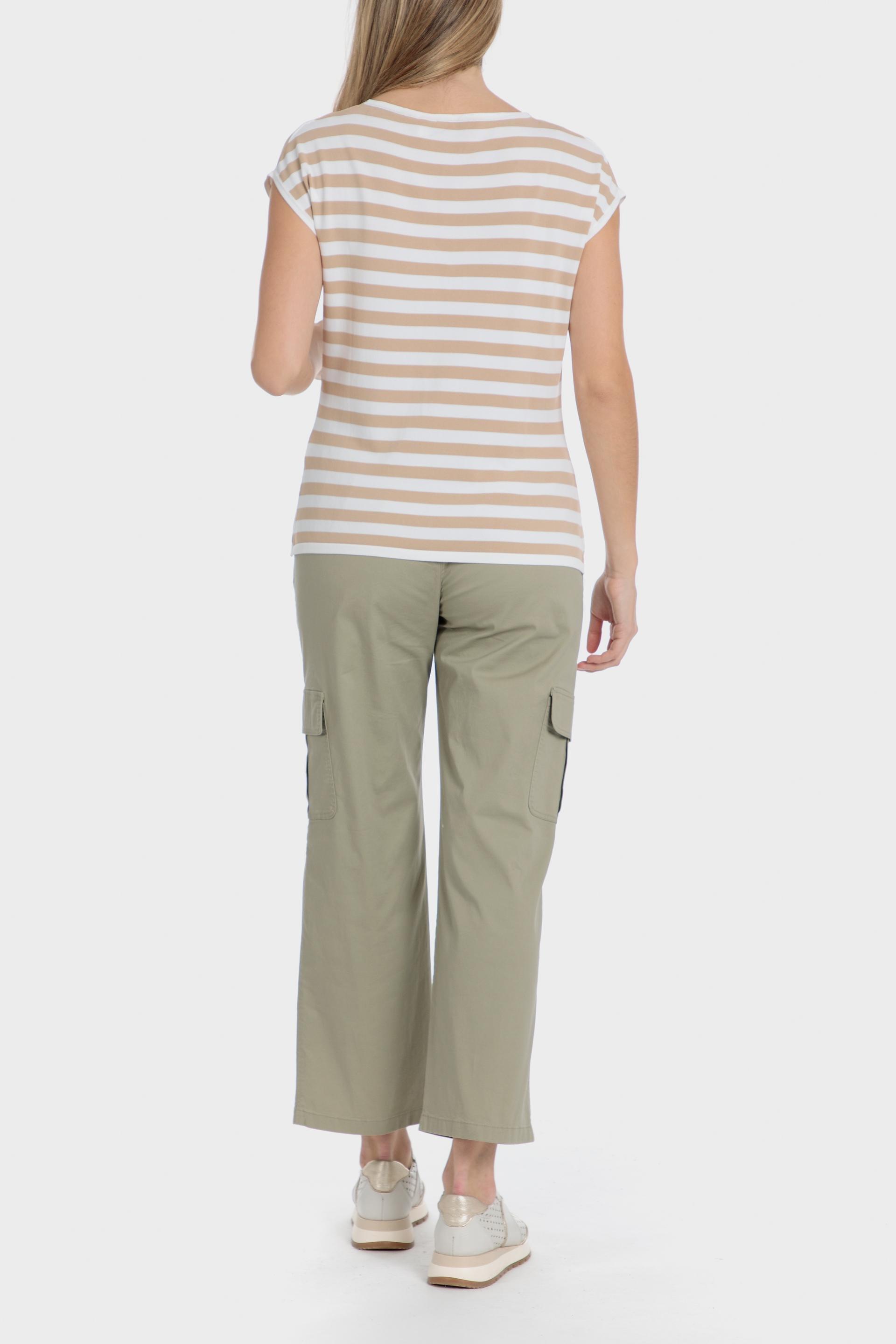 Beige Striped Retro T-Shirt, , large image number 3