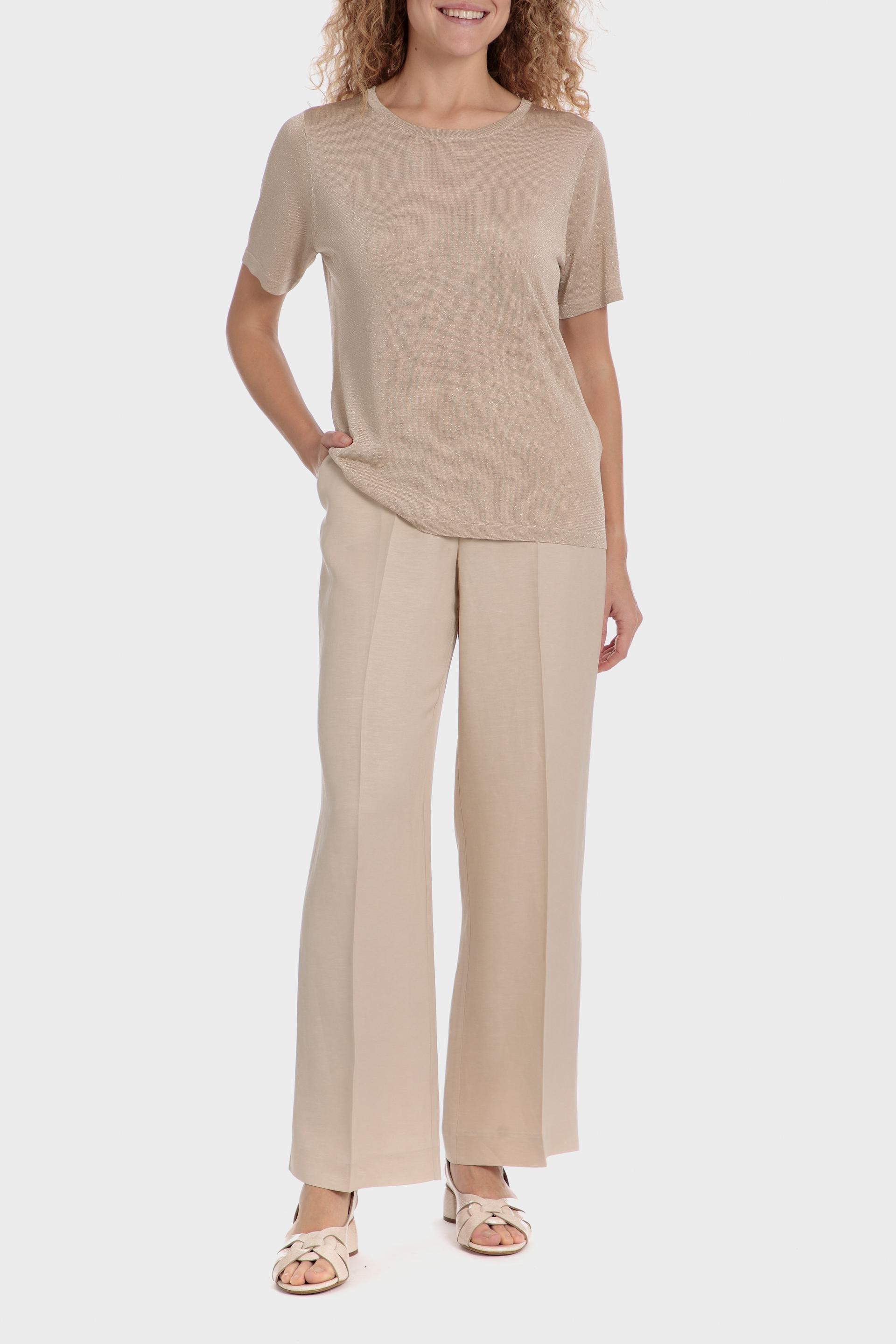 Beige Metallic Thread Sweater, 3701_126, medium