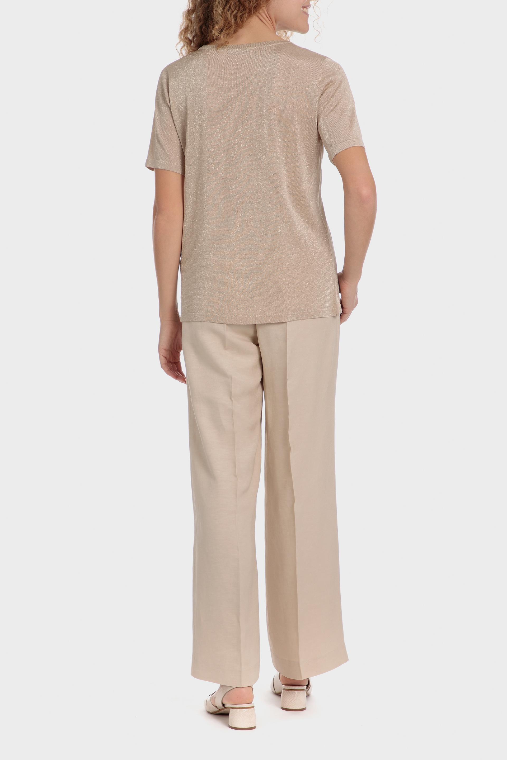 Beige Metallic Thread Sweater, Beige, large image number 4