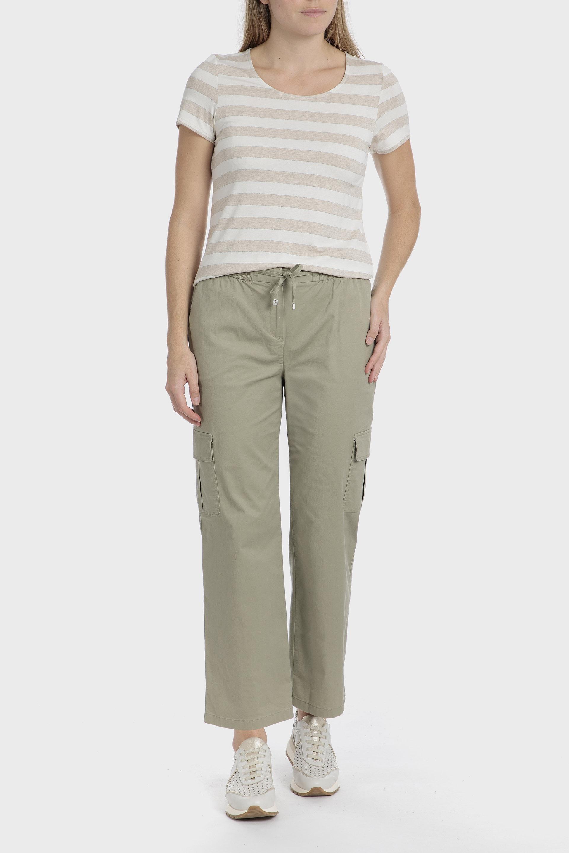 Green Plain Casual Trousers, , large image number 2