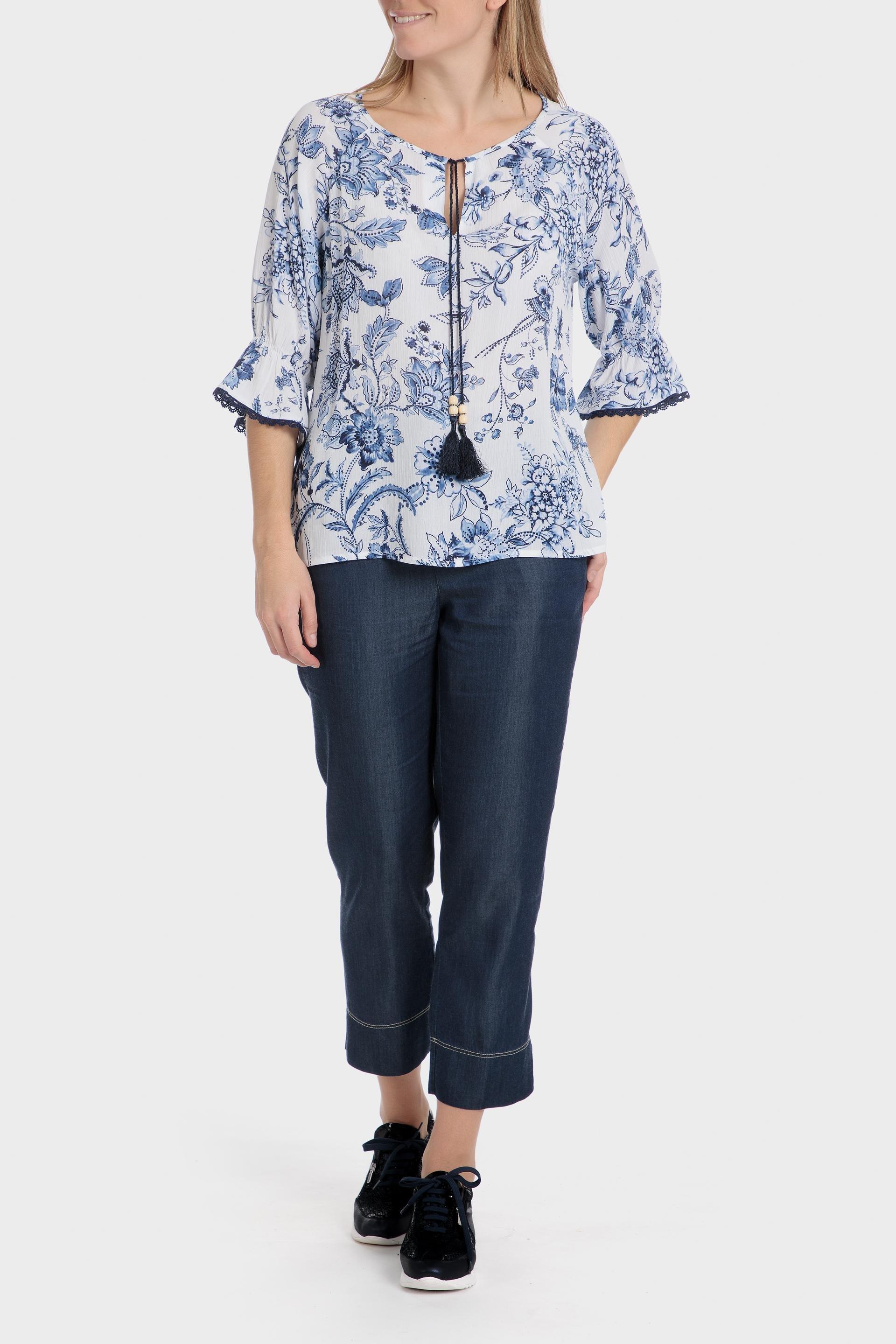 Navy Lyocell Trousers, , large image number 2