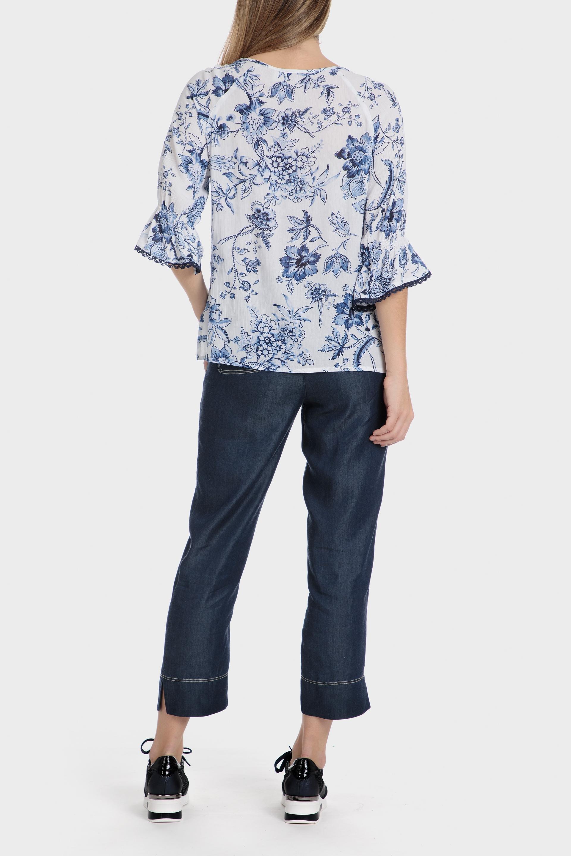 Navy Lyocell Trousers, , large image number 3