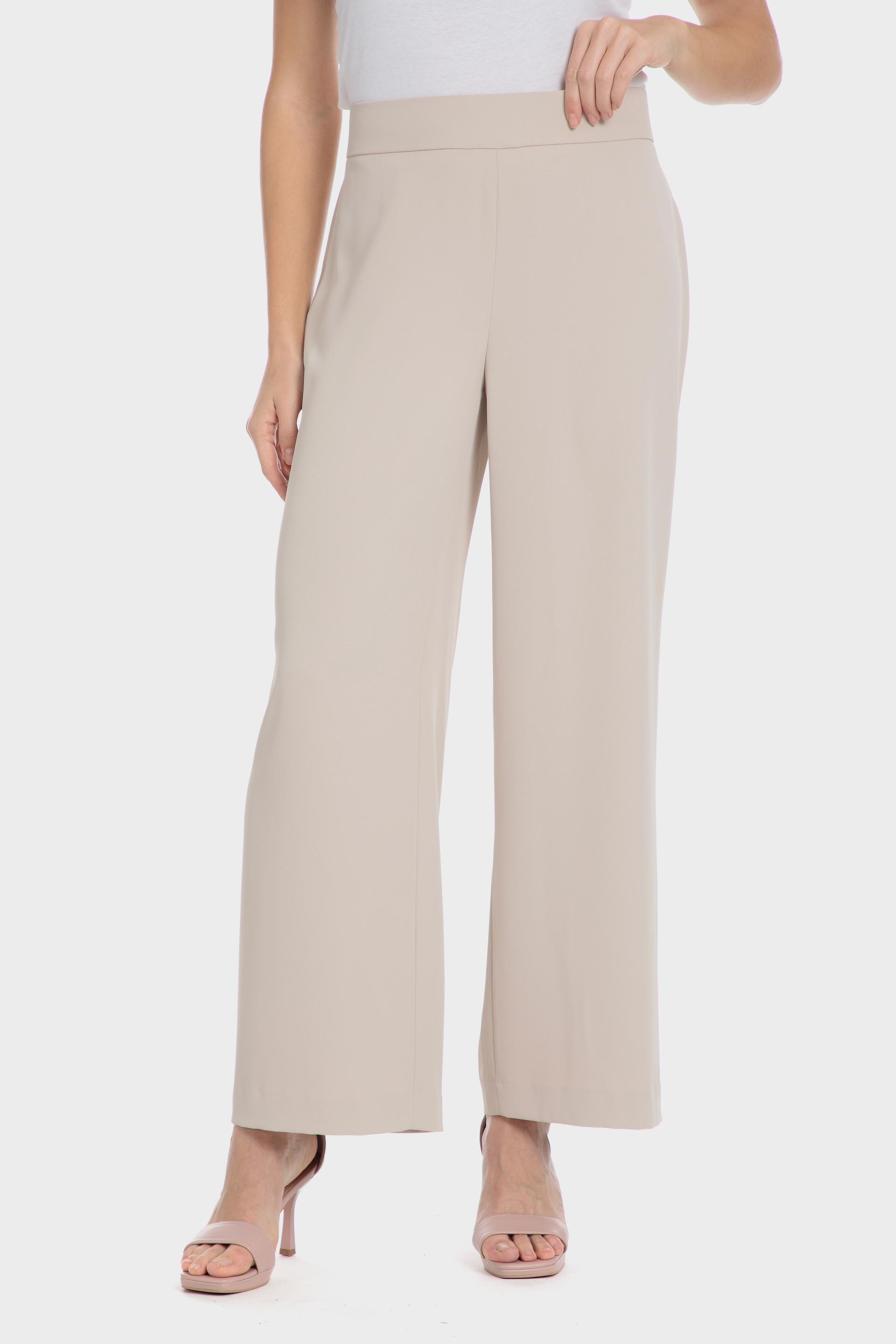 Beige Plain Casual Trousers, , large image number 1
