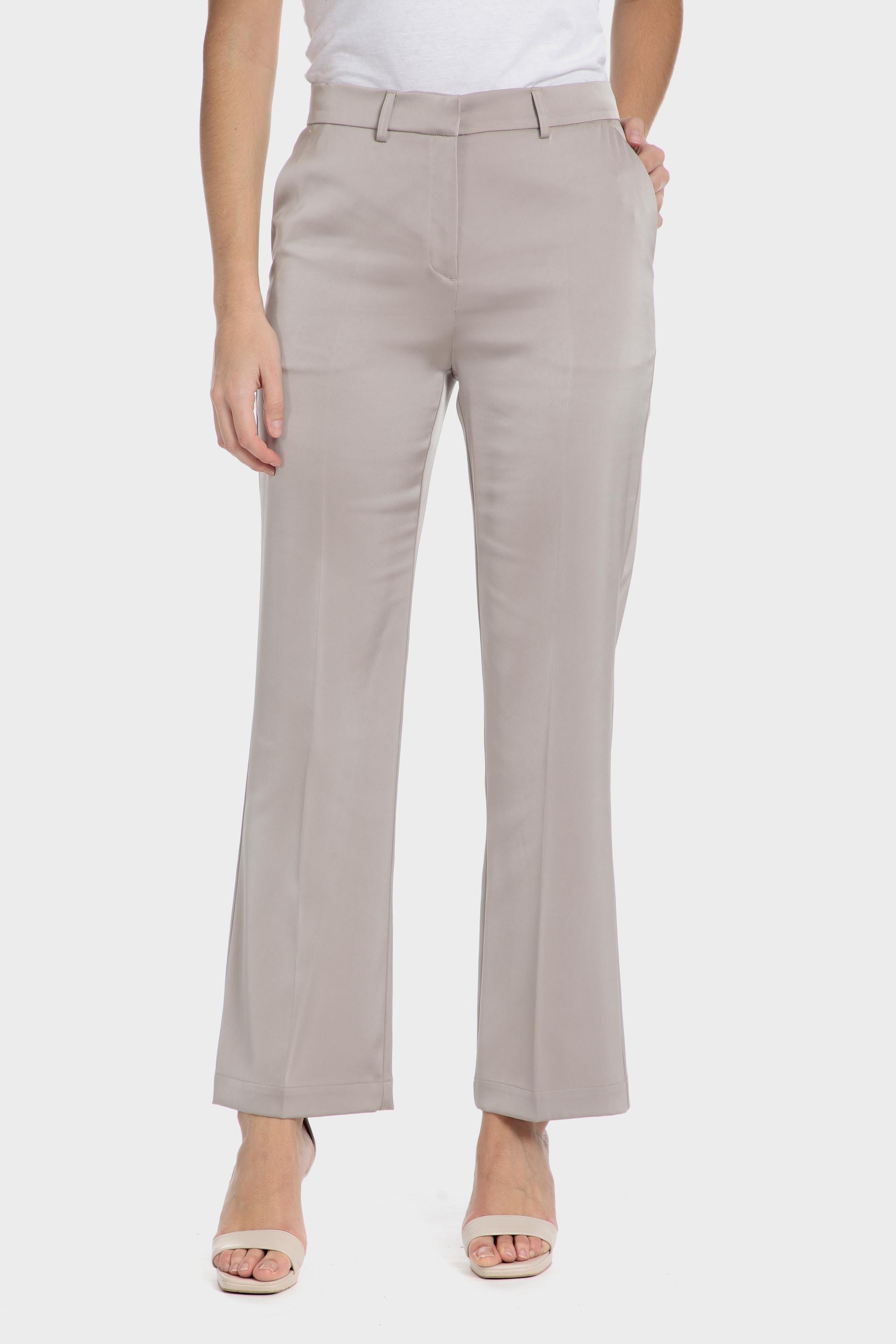 Beige Casual Cropped Trousers, , large image number 1