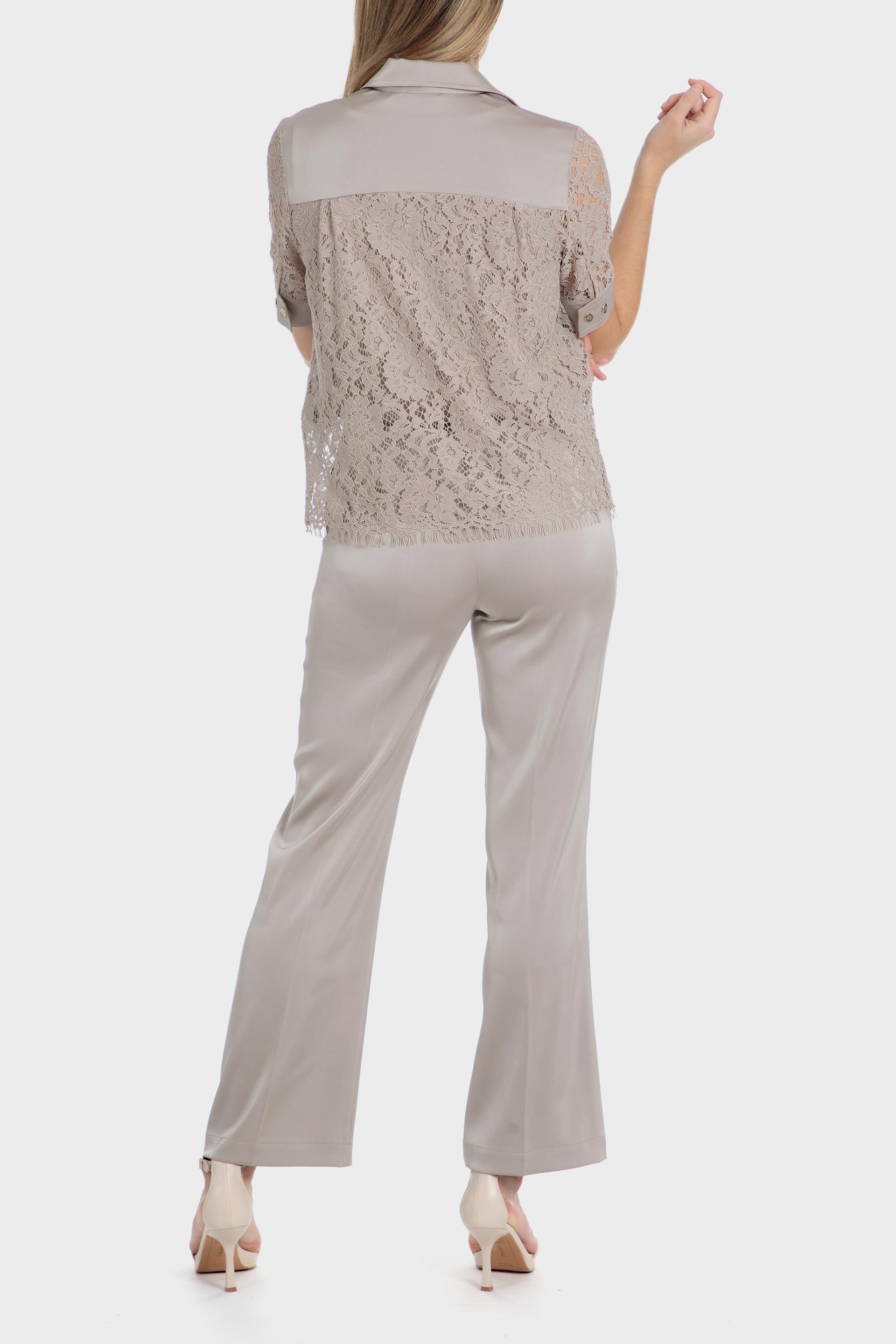 Beige Casual Cropped Trousers, , large image number 4