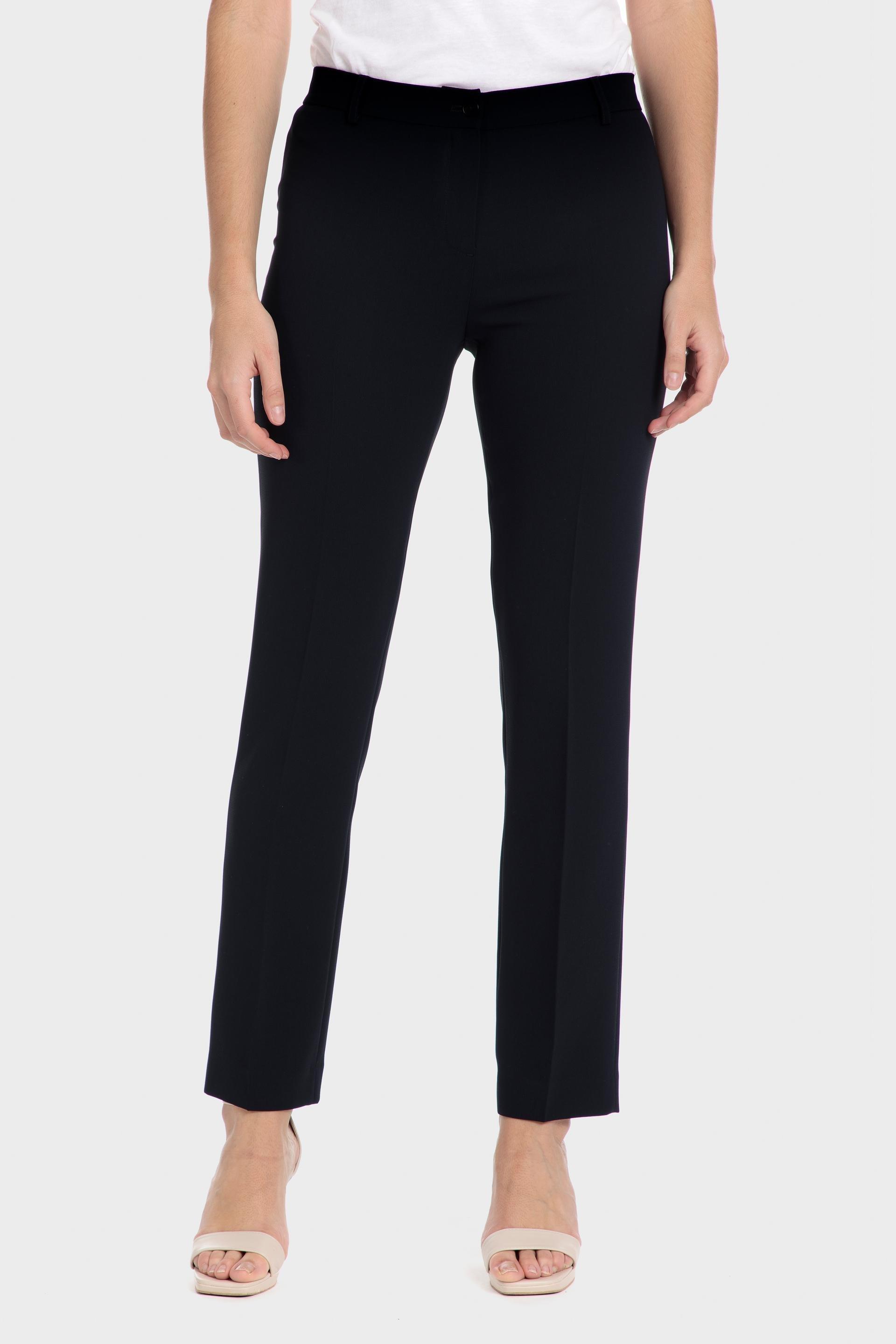 Navy Crepe Trousers With Elastic, Blue Navy, large image number 6