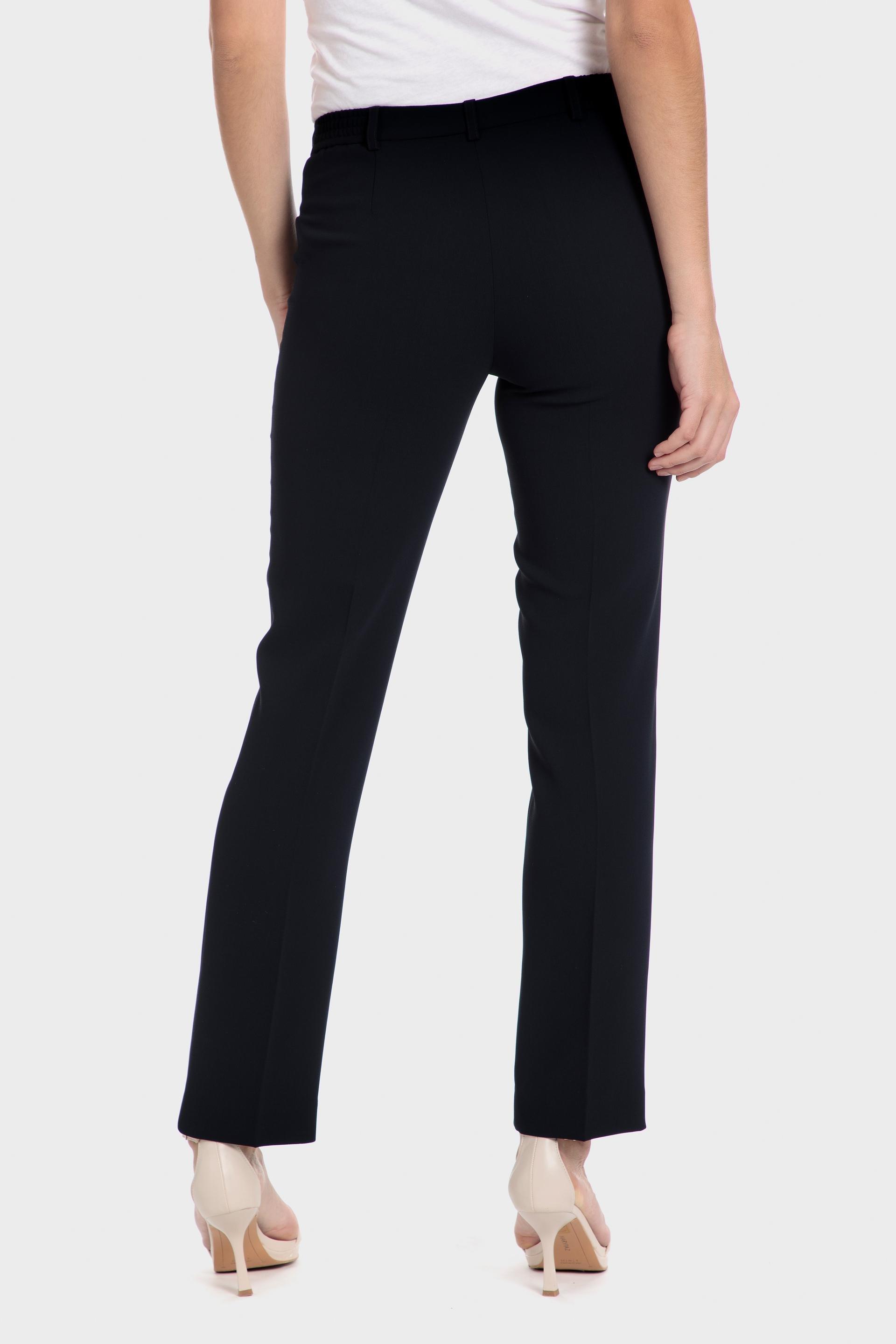 Navy Crepe Trousers With Elastic, Blue Navy, large image number 8
