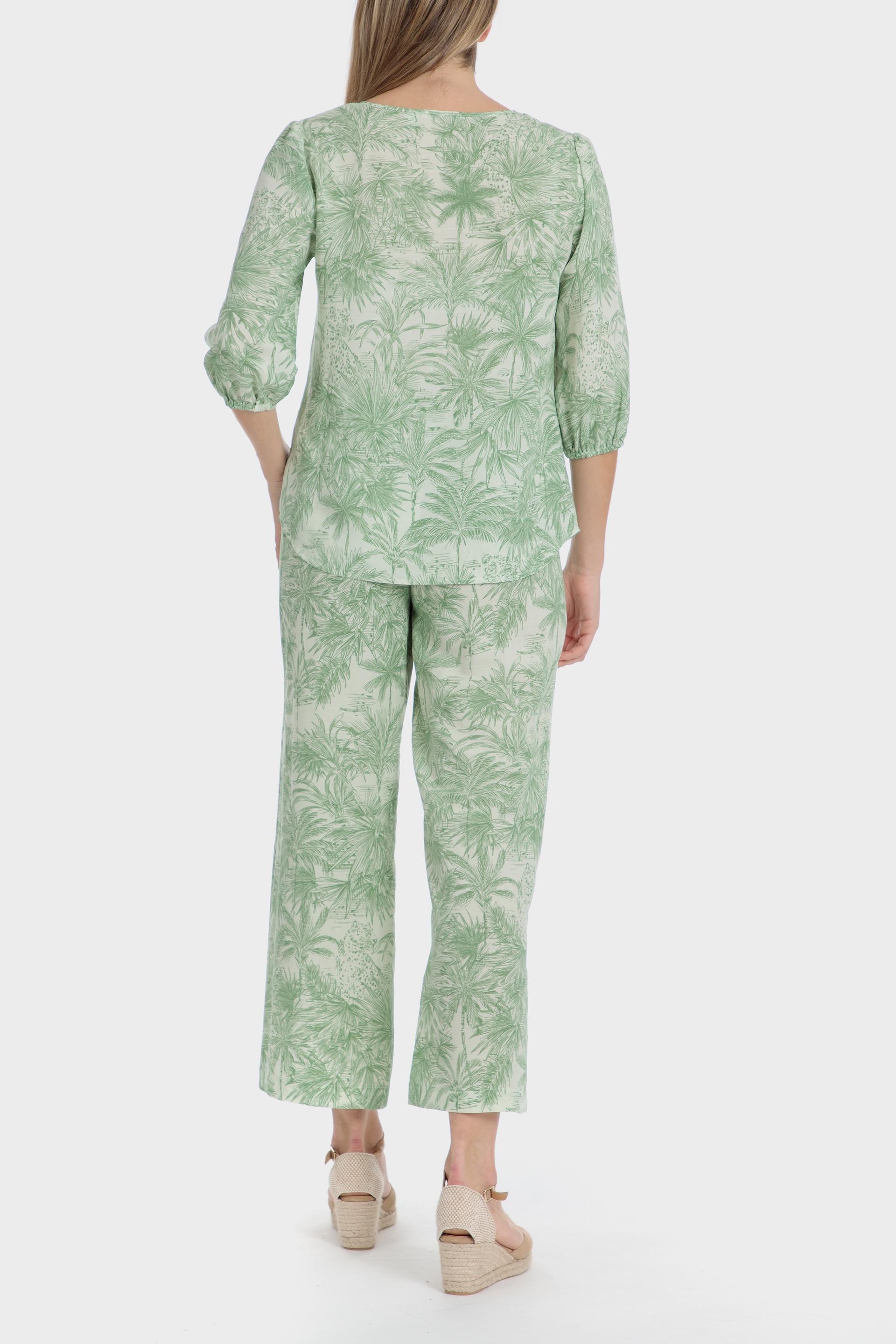 Green Printed Trousers, Green, large image number 3