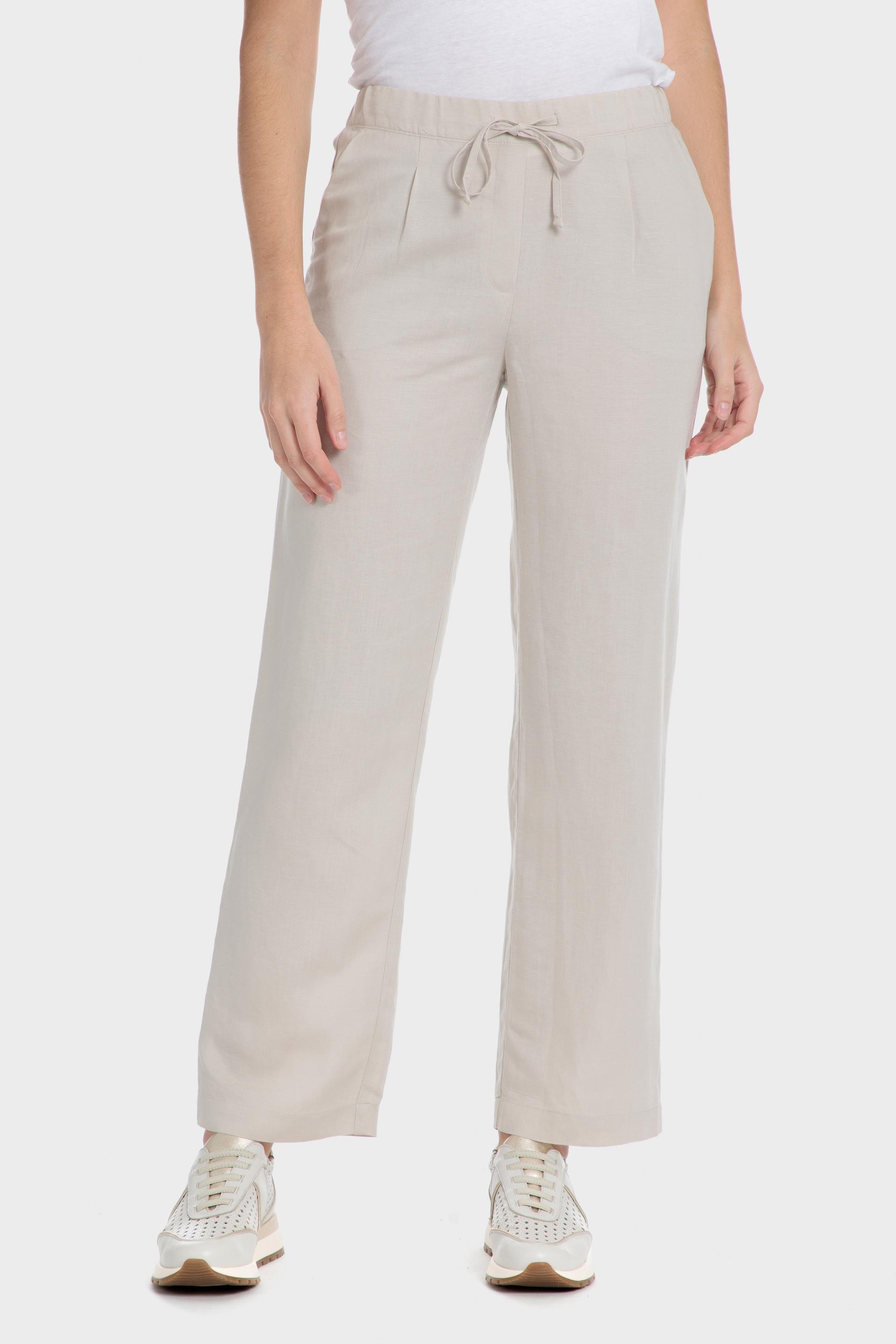 Beige Elastic Waist Pant, Beige Sand, large image number 0