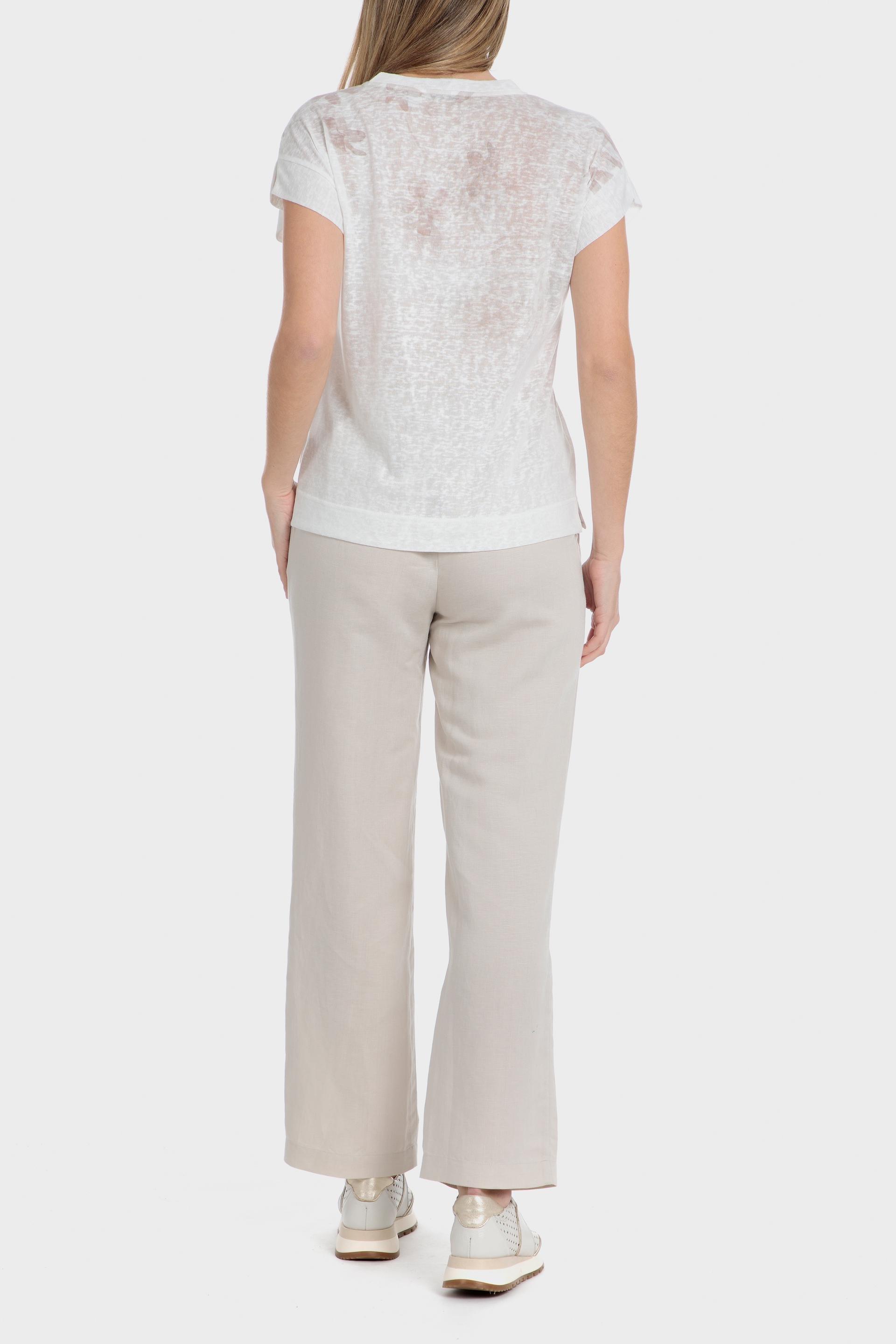 Beige Elastic Waist Pant, Beige Sand, large image number 3
