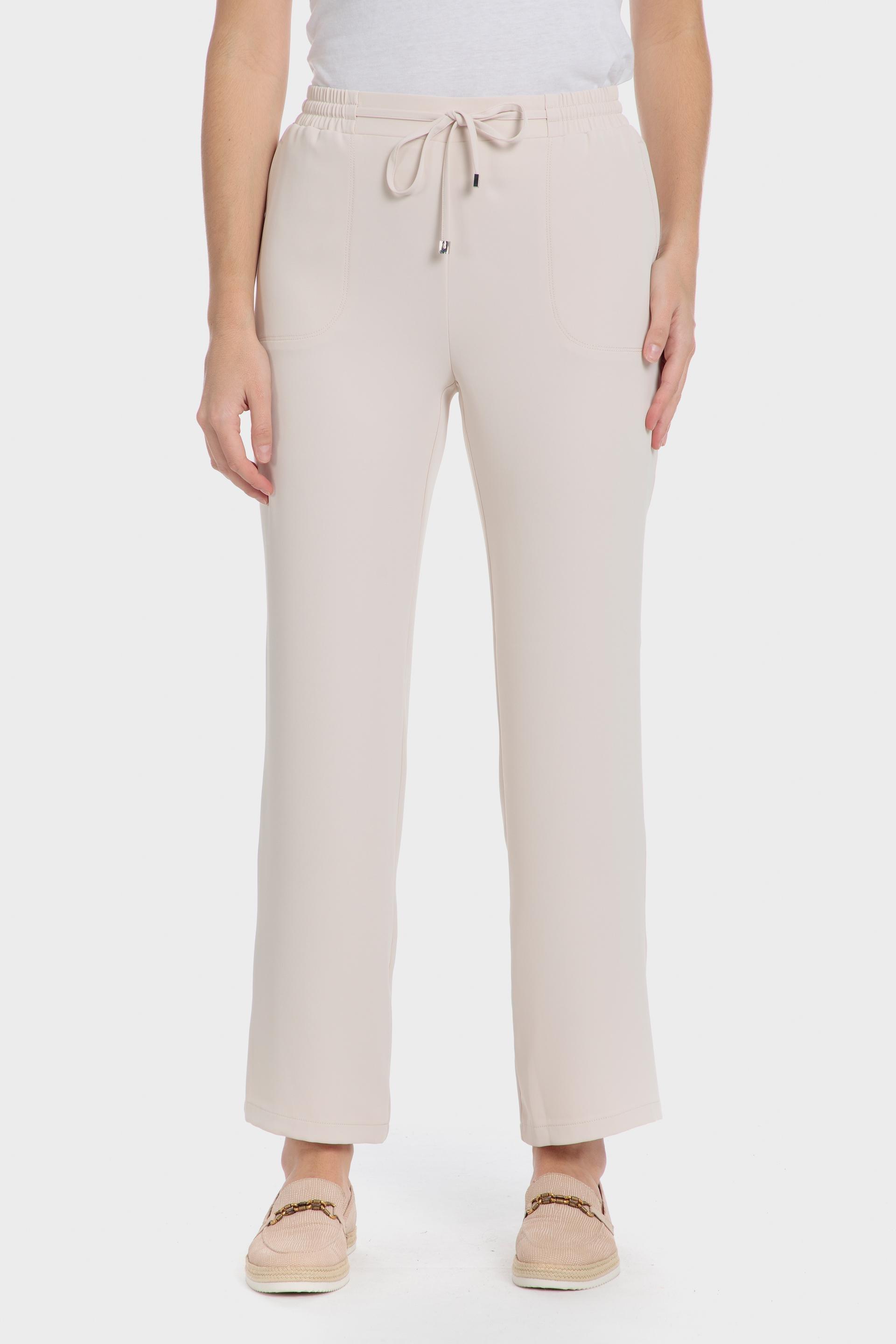 Beige Crepe Trousers, , medium