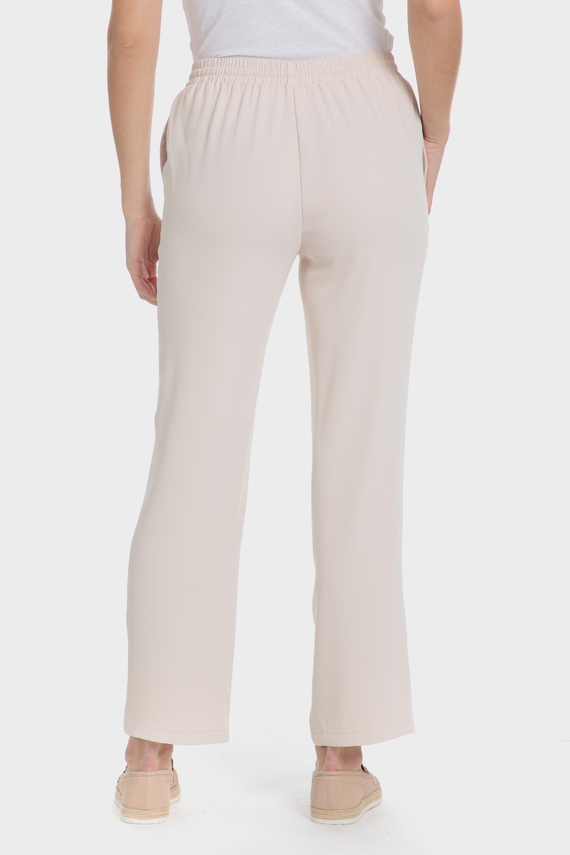 Beige Crepe Trousers, , large image number 1