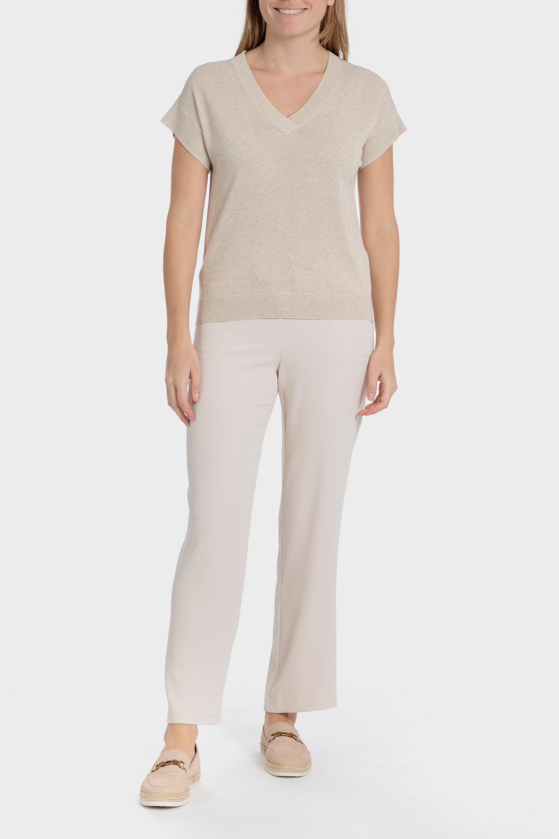Beige Crepe Trousers, , large image number 2