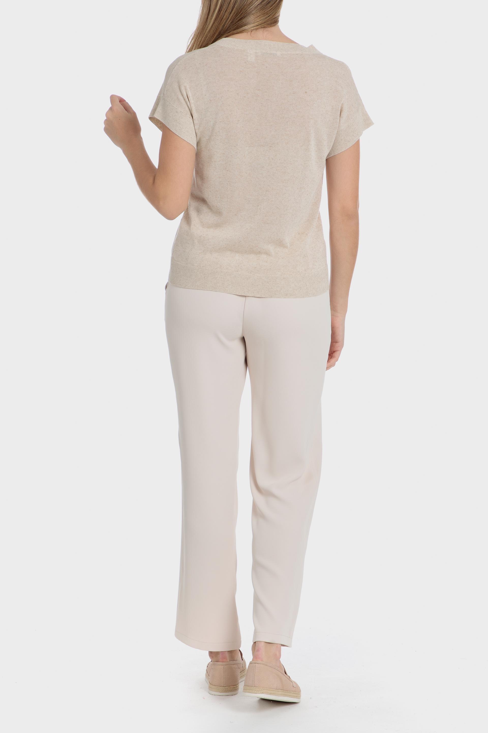 Beige Crepe Trousers, , large image number 3