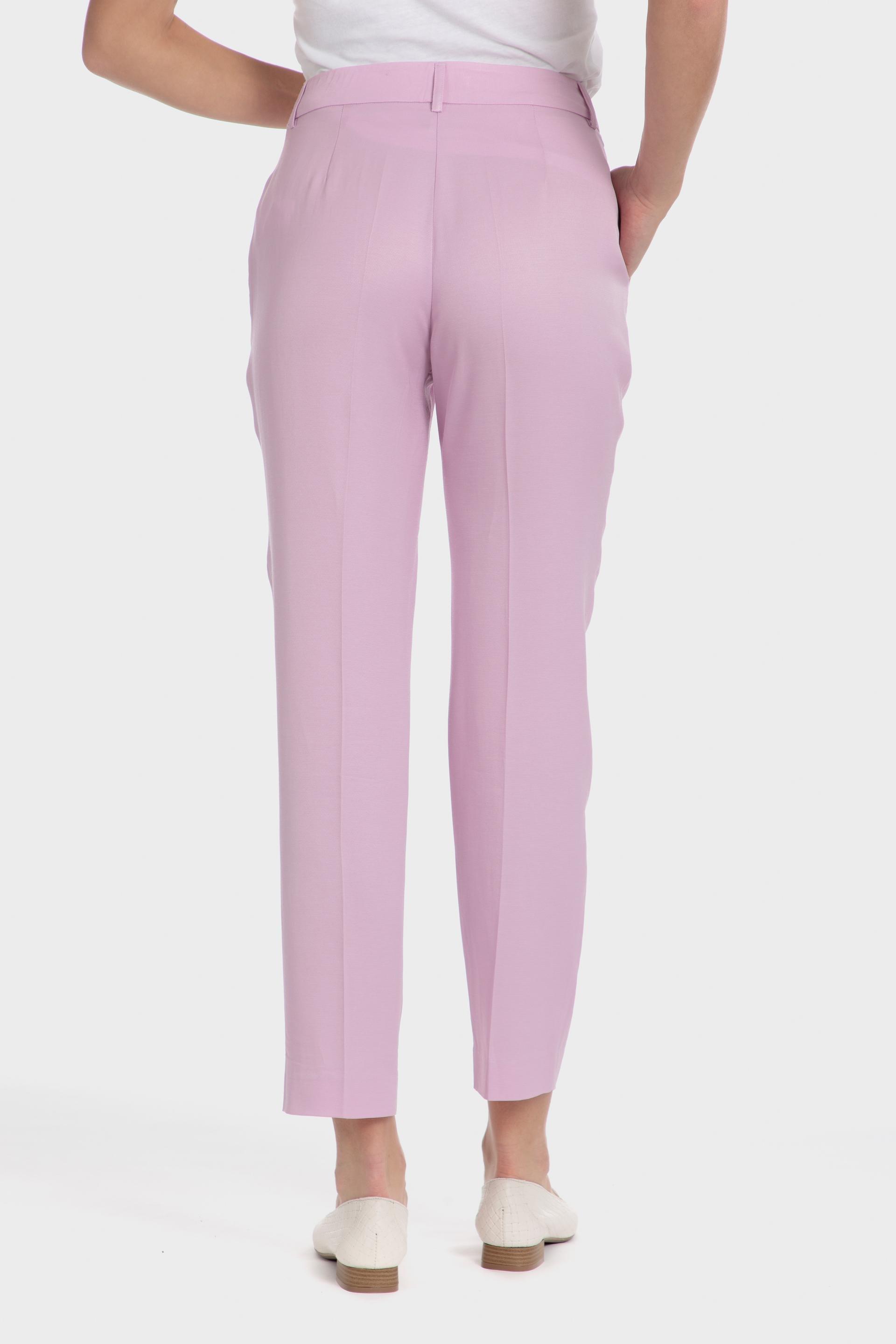 Pink Plain Casual Ankle-Length Trousers, 3701_323, medium