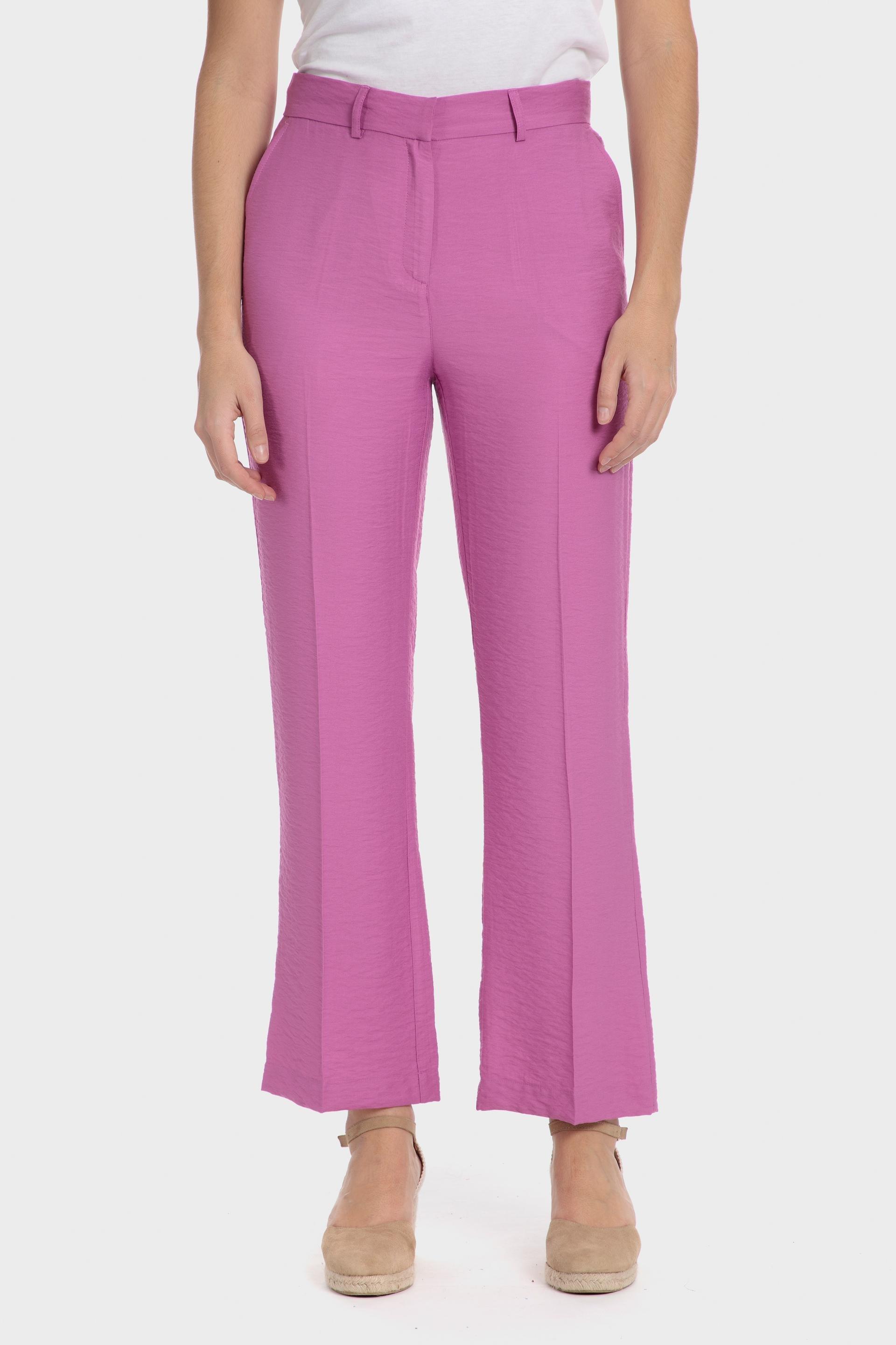 Pink Plain Casual Trousers, , large image number 1
