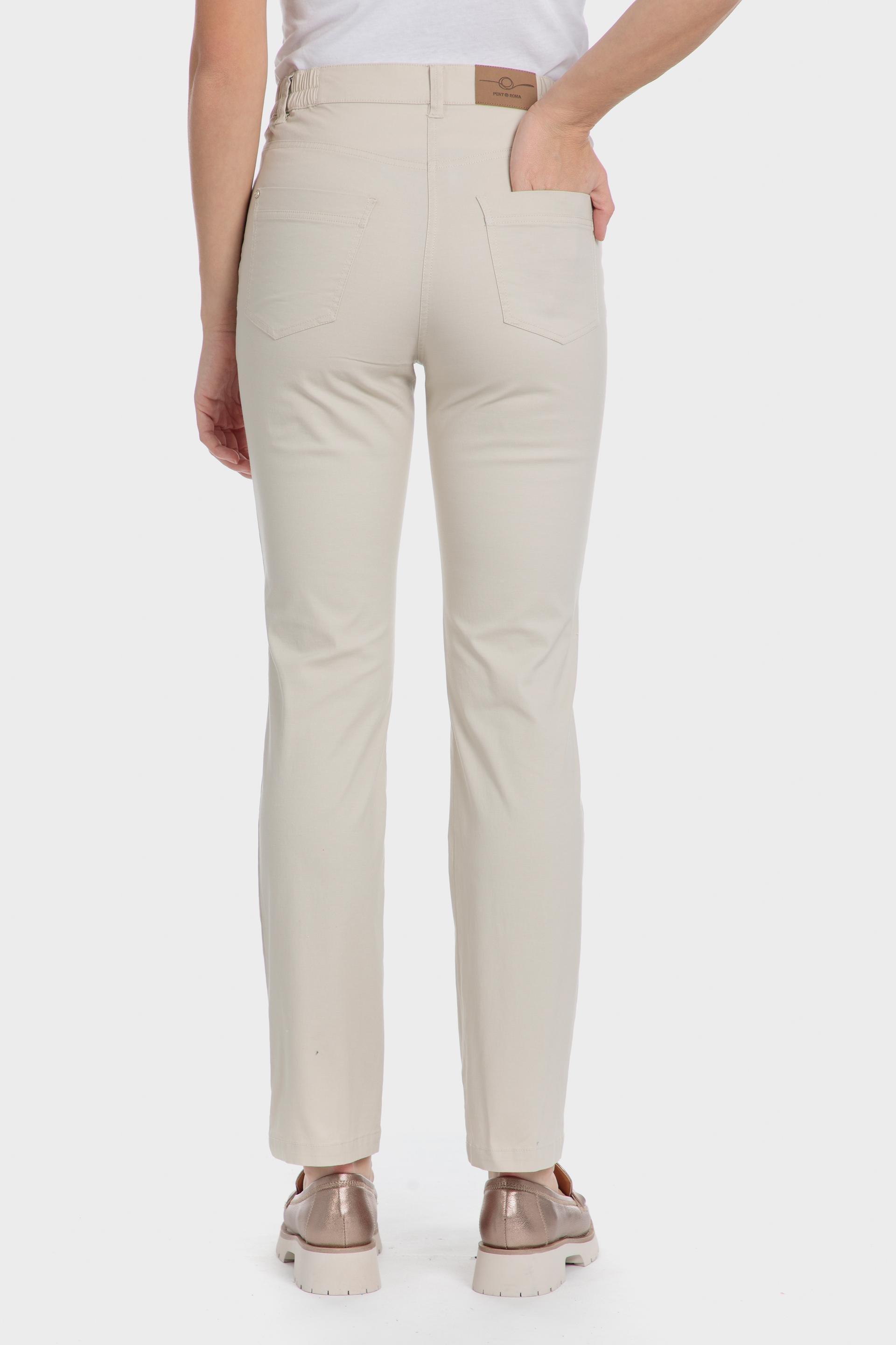 Beige Cotton Trousers With Elastic, , large image number 2