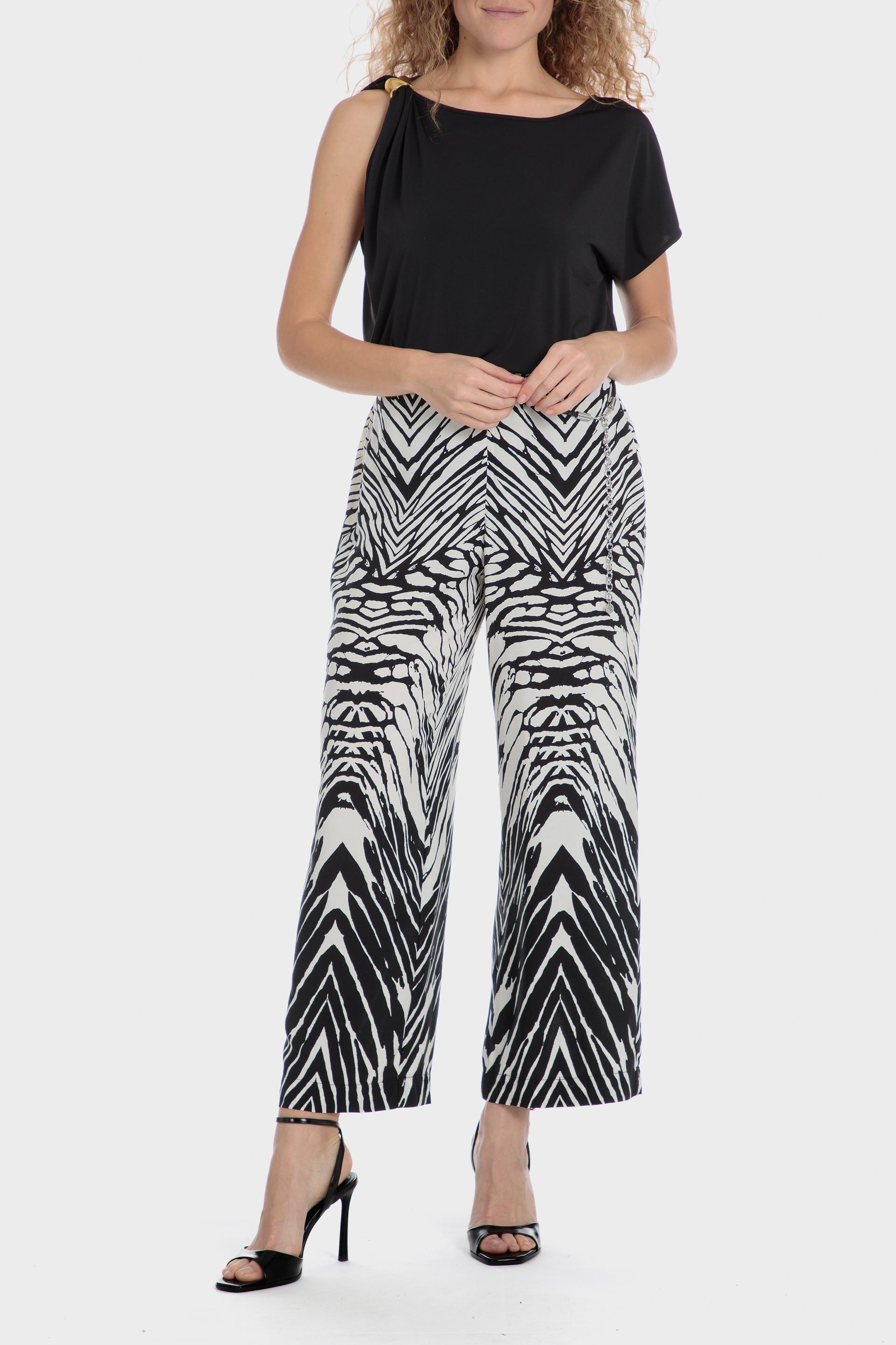Black Printed Capri Trousers, , large image number 2