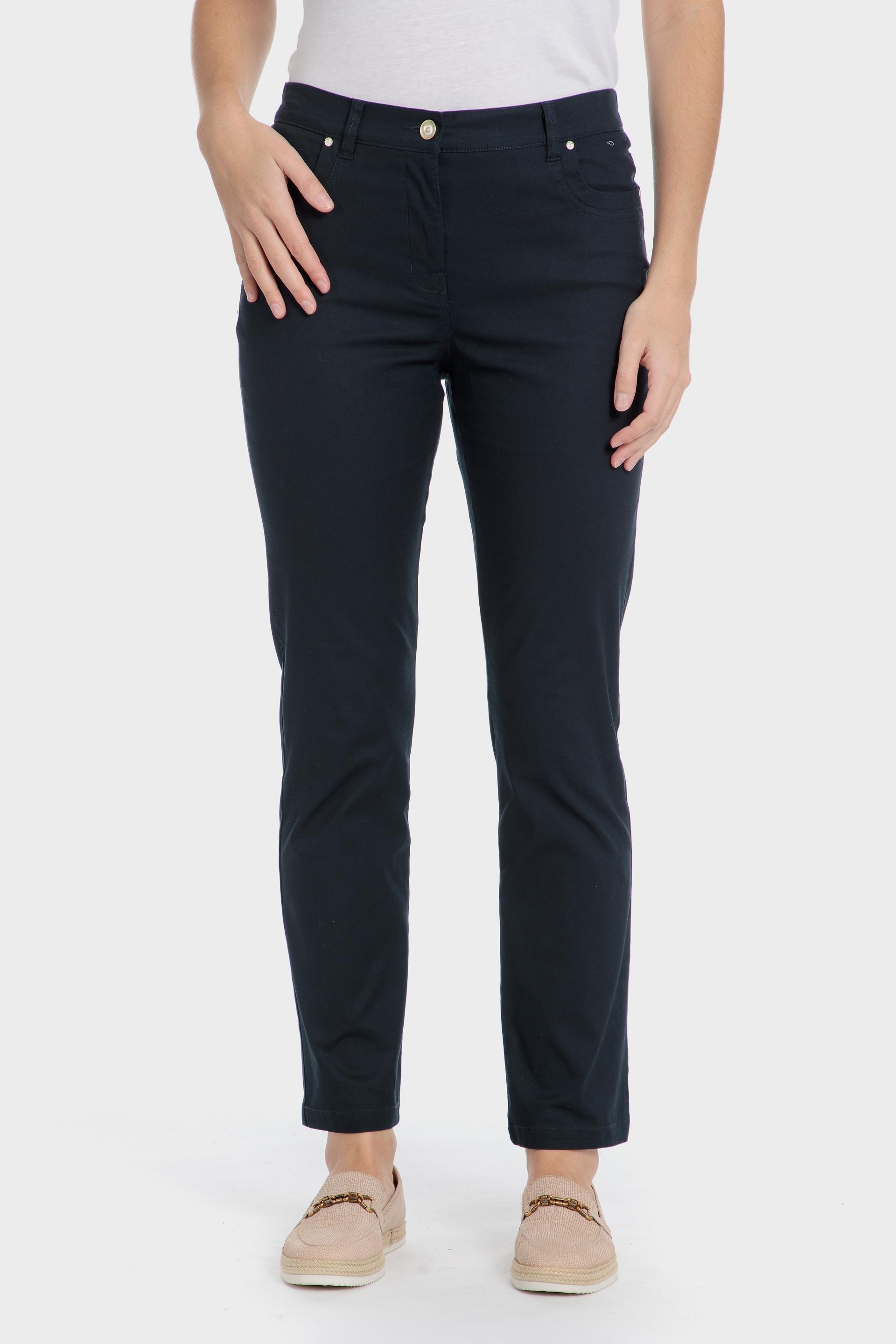 Black Cotton Trousers With Elastic, Blue Navy, large image number 1