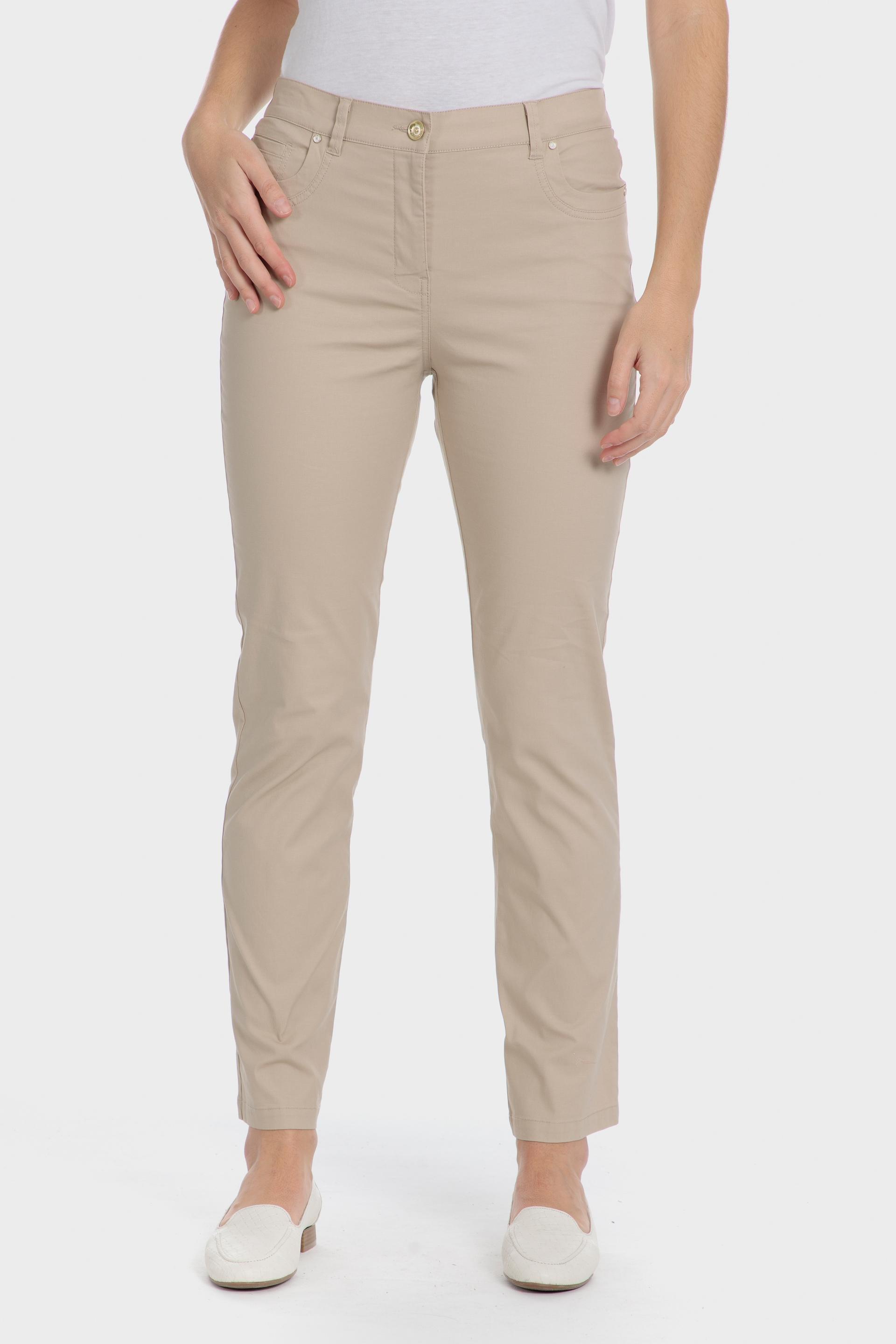 Beige Plain Casual Capri, , large image number 0