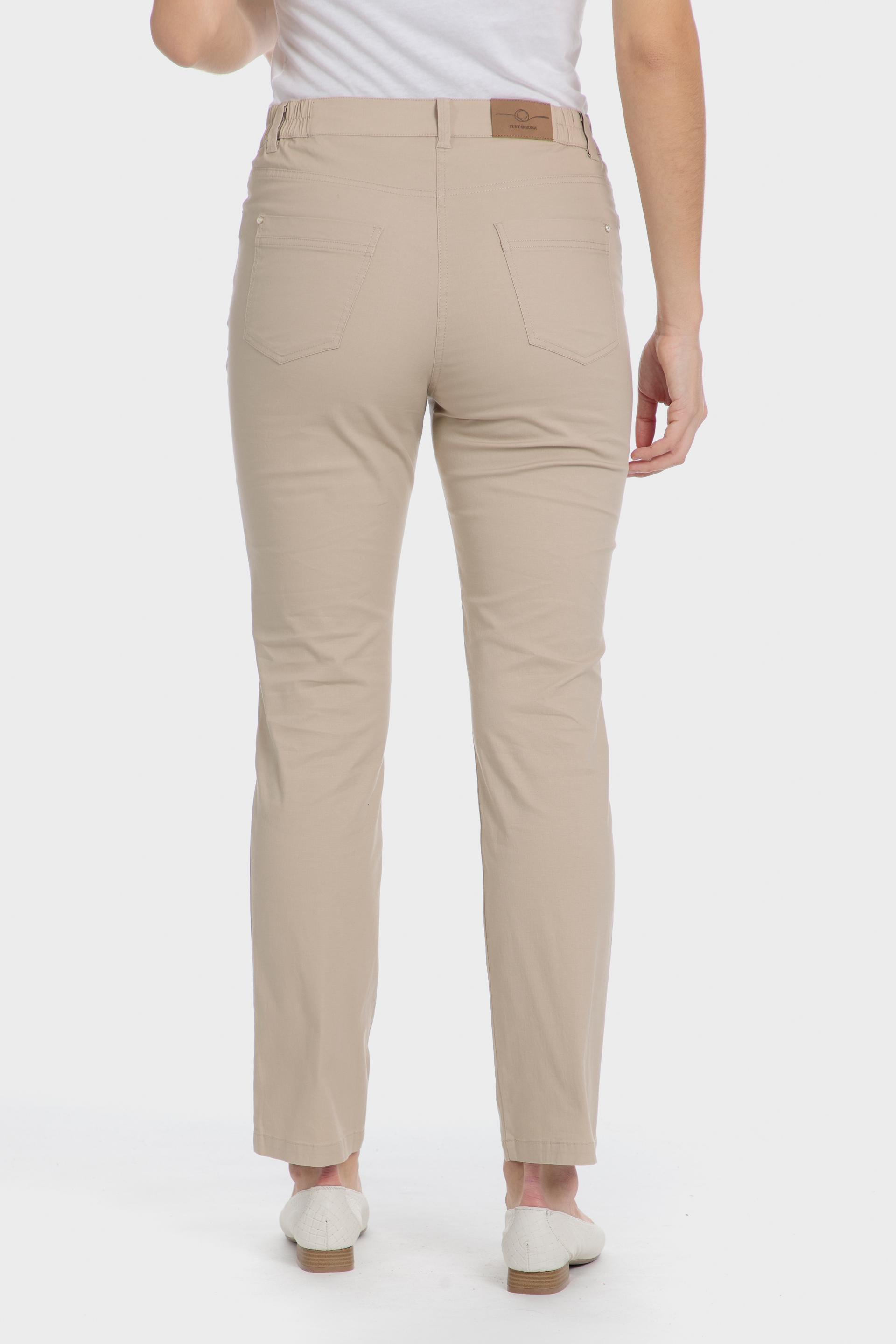 Beige Plain Casual Capri, , large image number 1