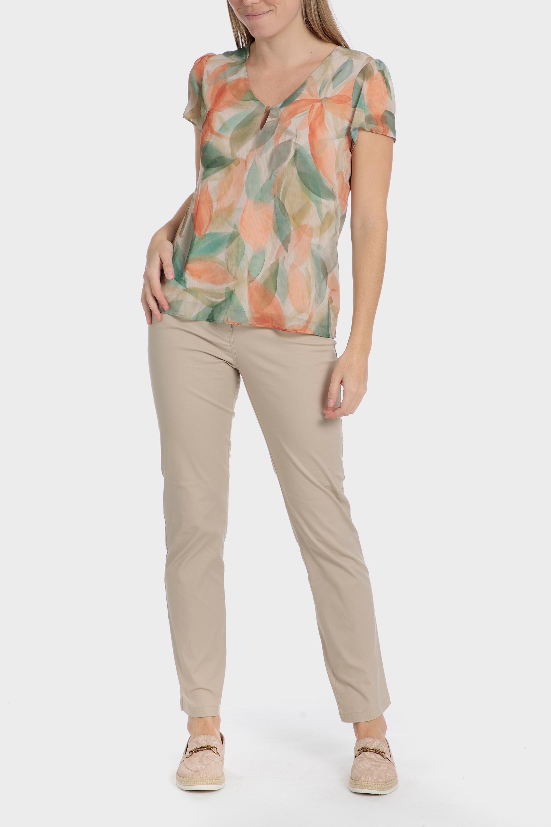 Beige Plain Casual Capri, , large image number 2