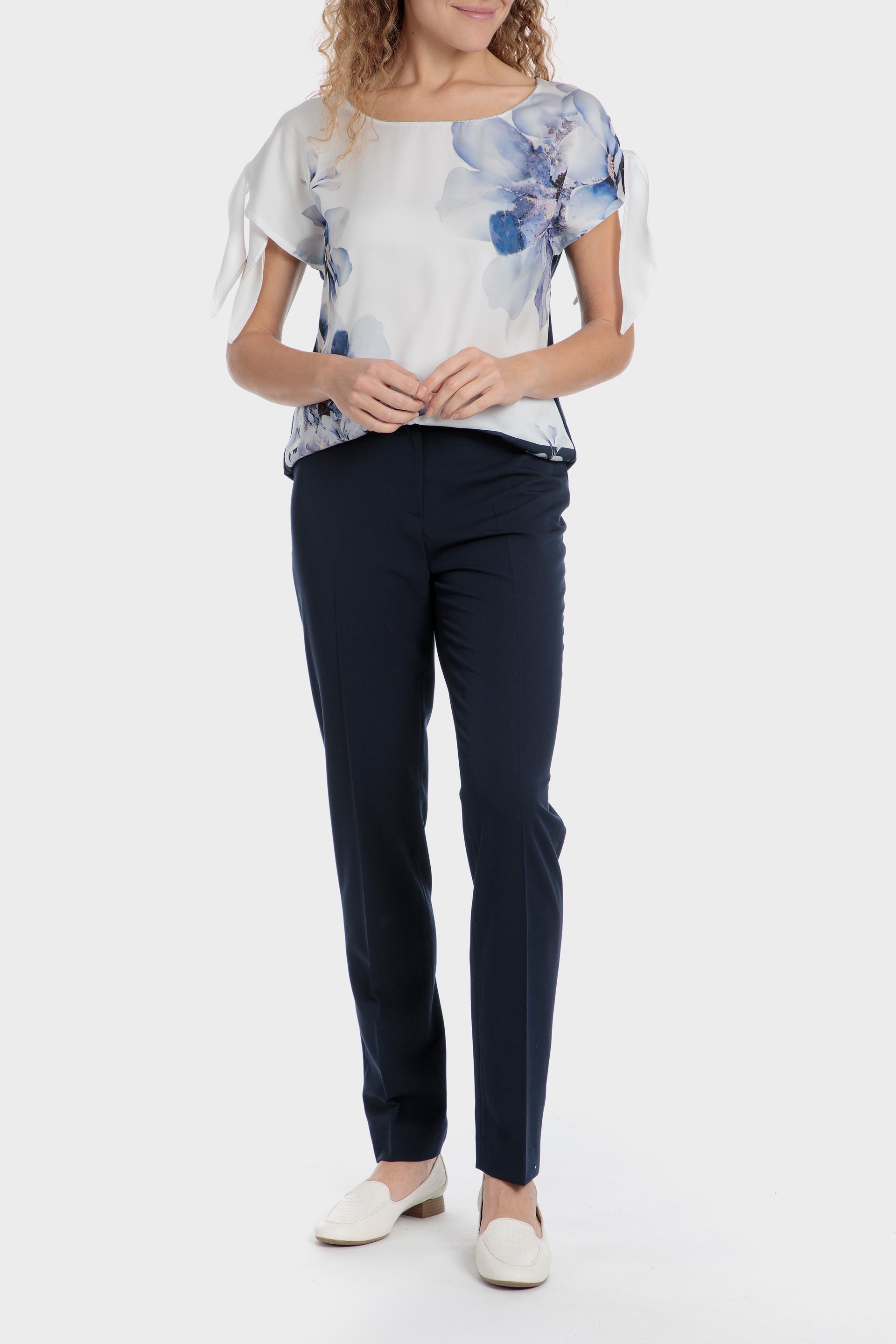 Navy Plain Casual Trousers, 3701_104, large image number 2