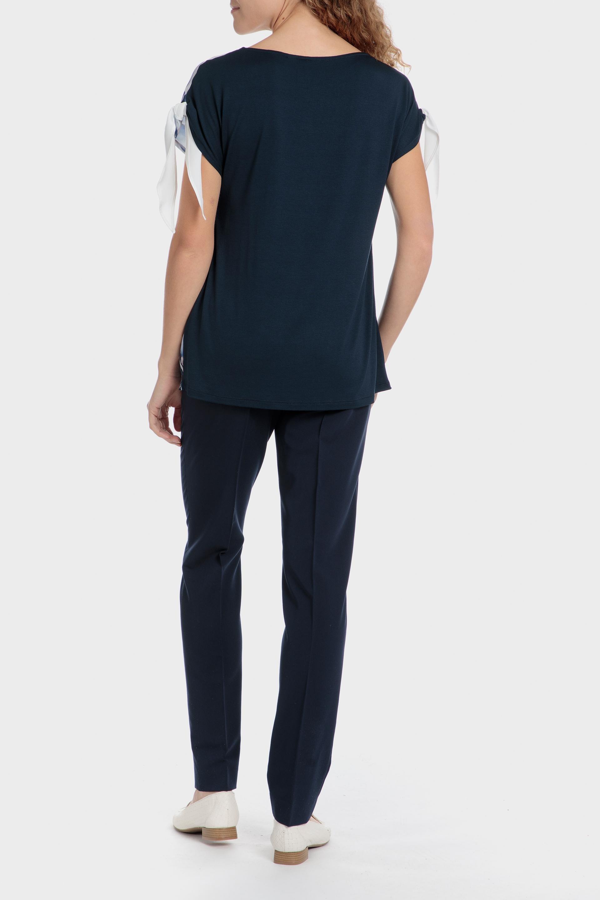 Navy Plain Casual Trousers, 3701_104, large image number 4