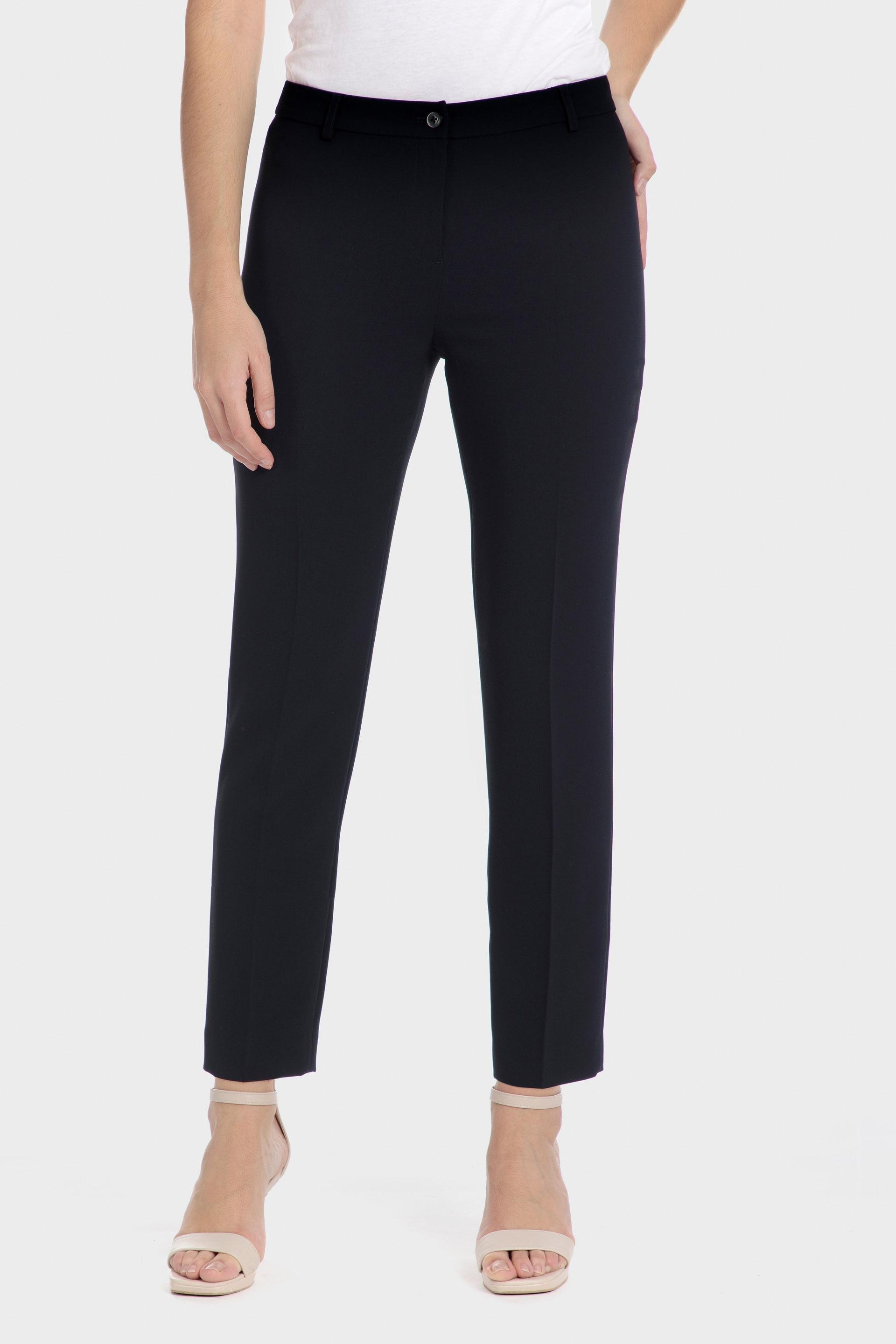 Navy Crepe Capri Trousers, , medium