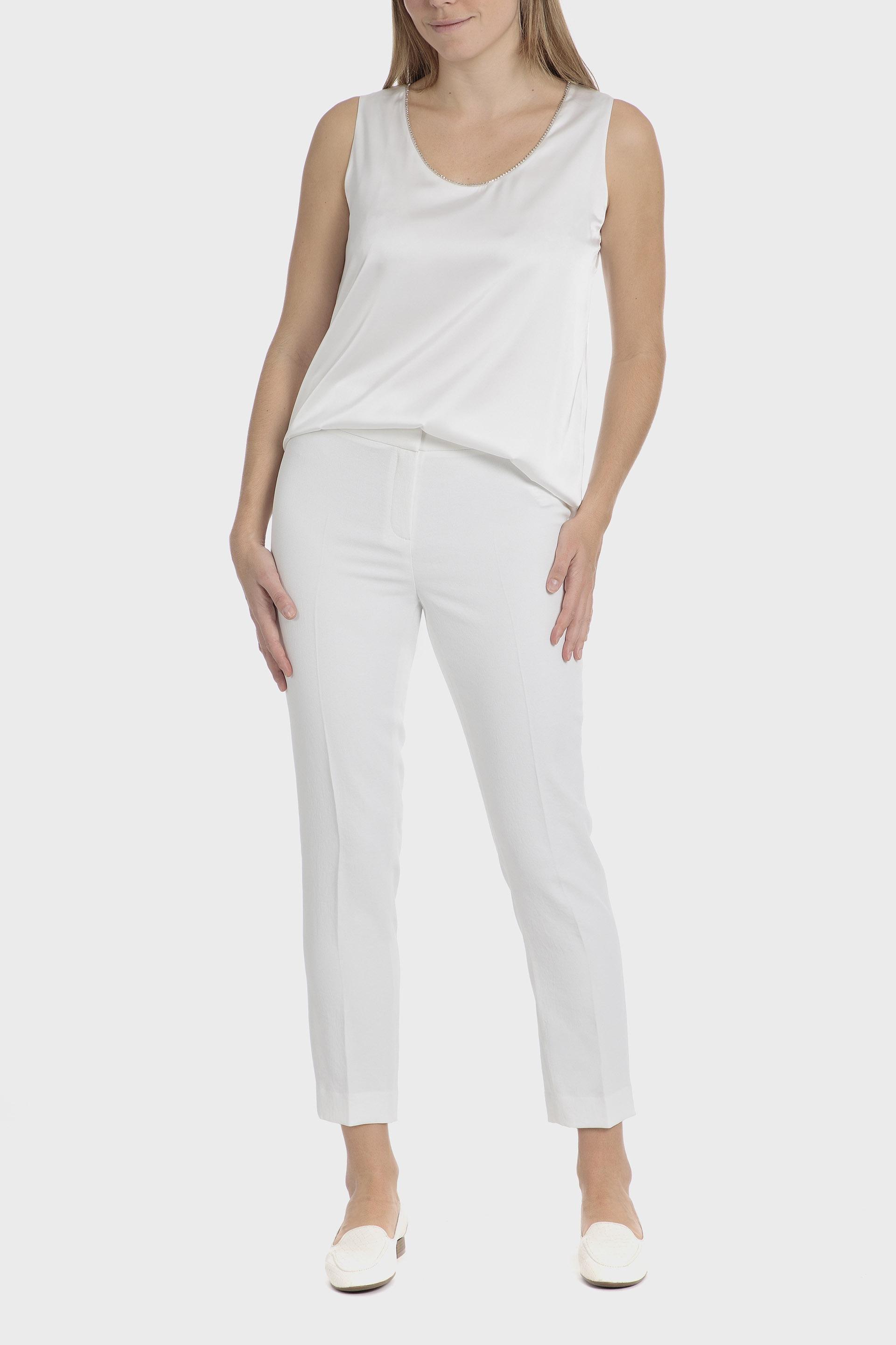 بنطال تشينو سادة بطول الكاحل، أبيض, Beige Talc, medium