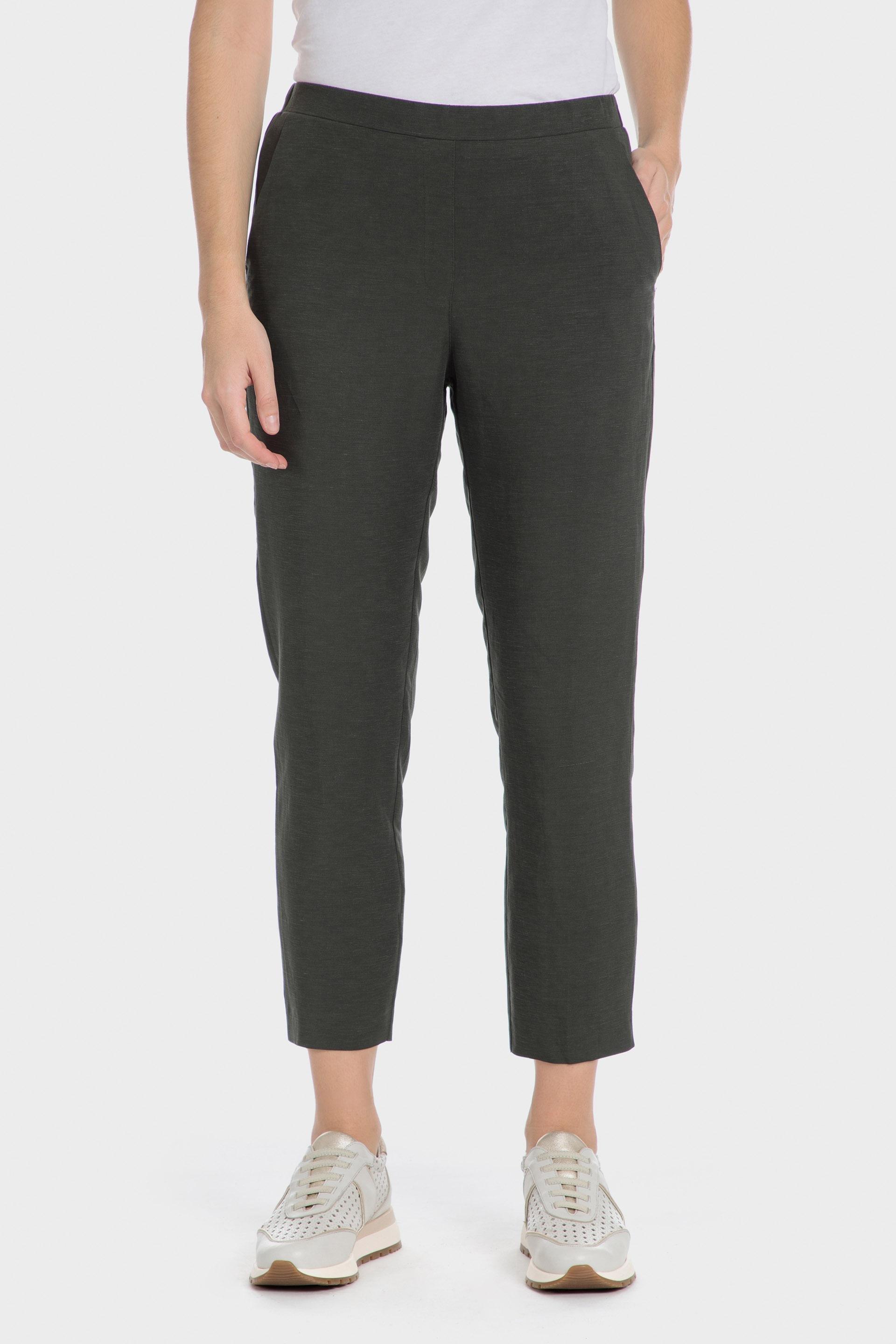 Black Plain Casual Cropped Trousers, , large image number 0