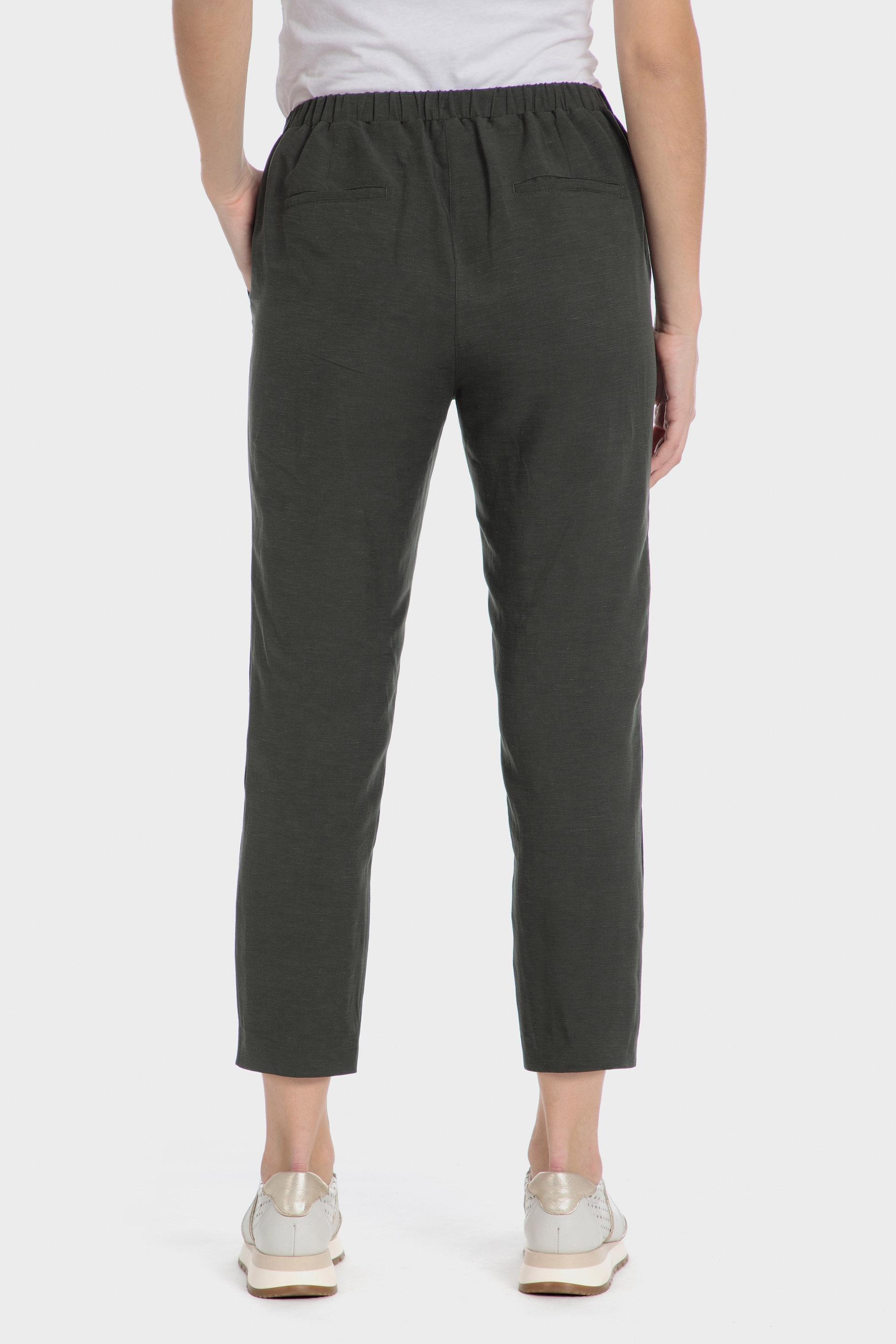 Black Plain Casual Cropped Trousers, , large image number 1