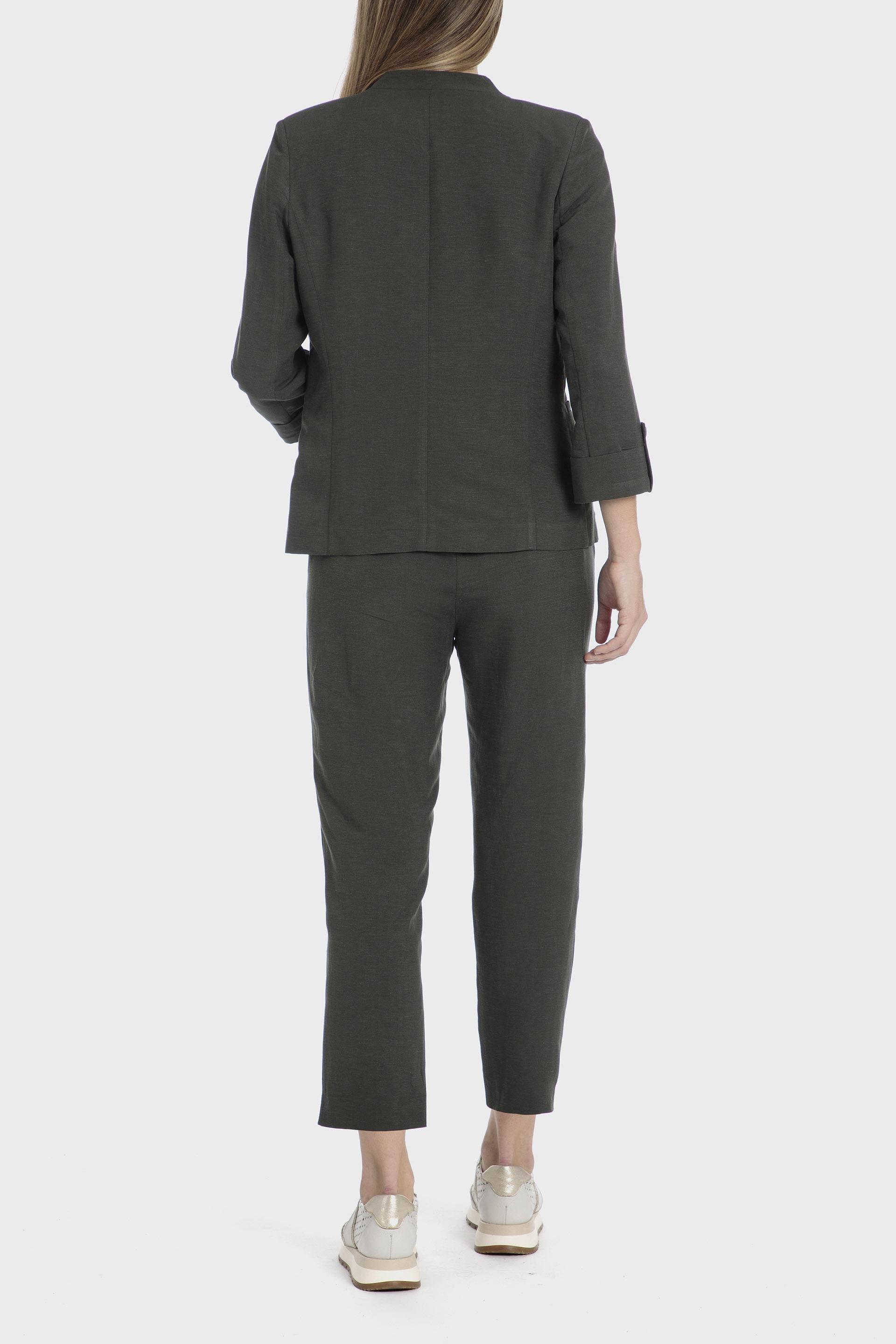 Black Plain Casual Cropped Trousers, , large image number 3