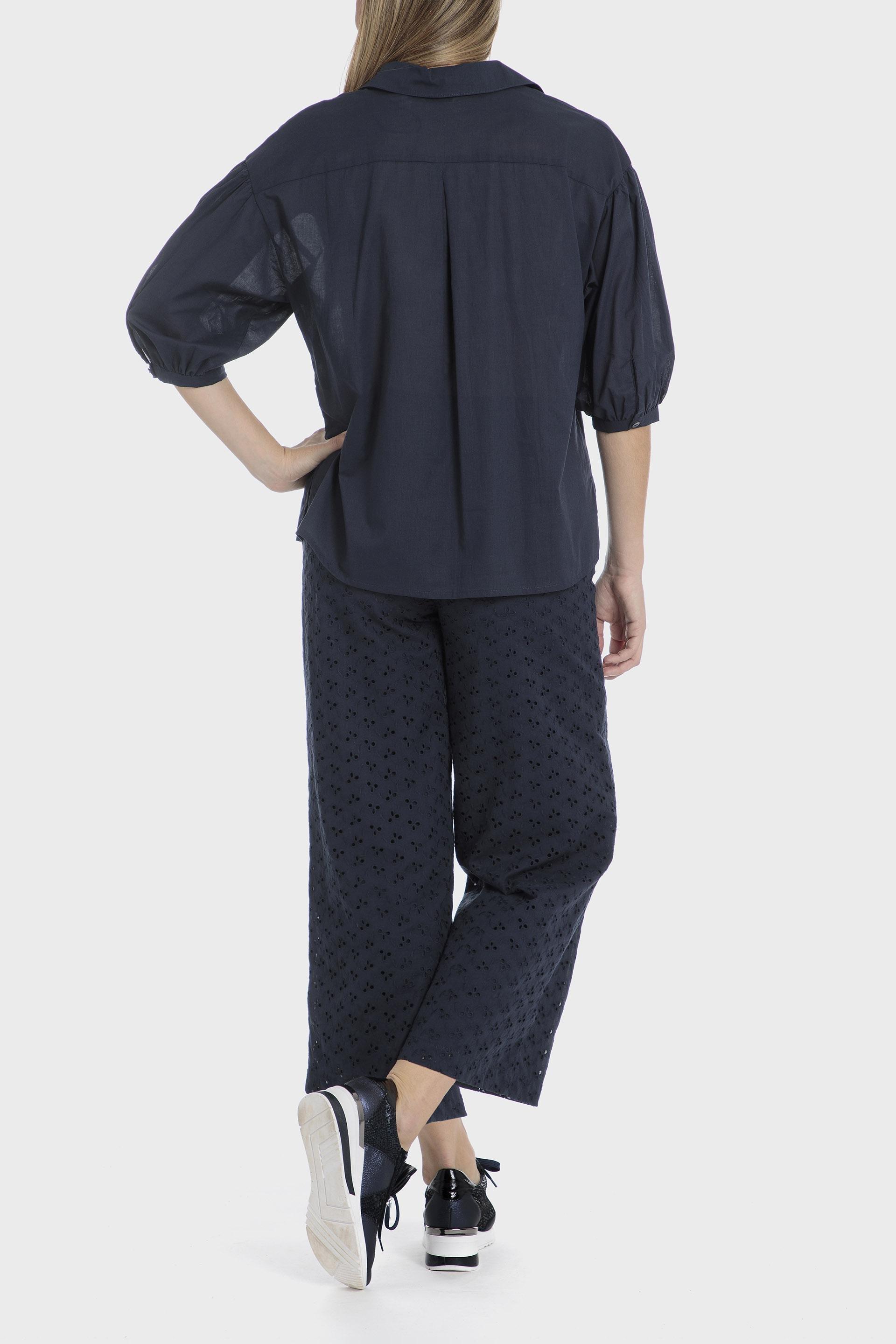 Navy Lace Casual Trousers, , large image number 3