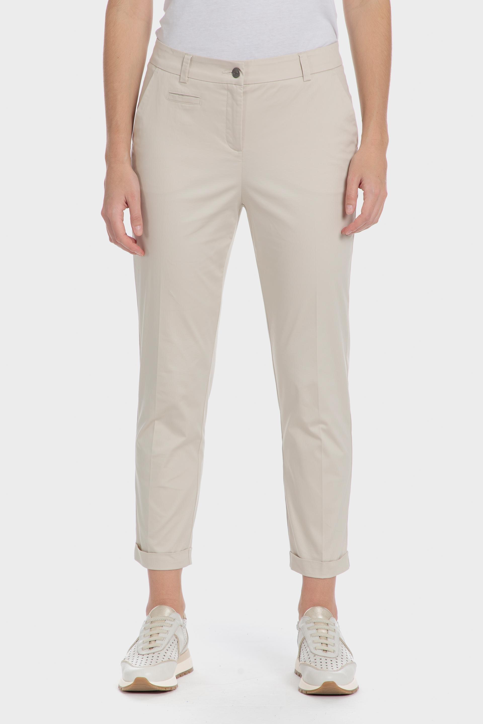 Beige Plain Casual Capri, , medium
