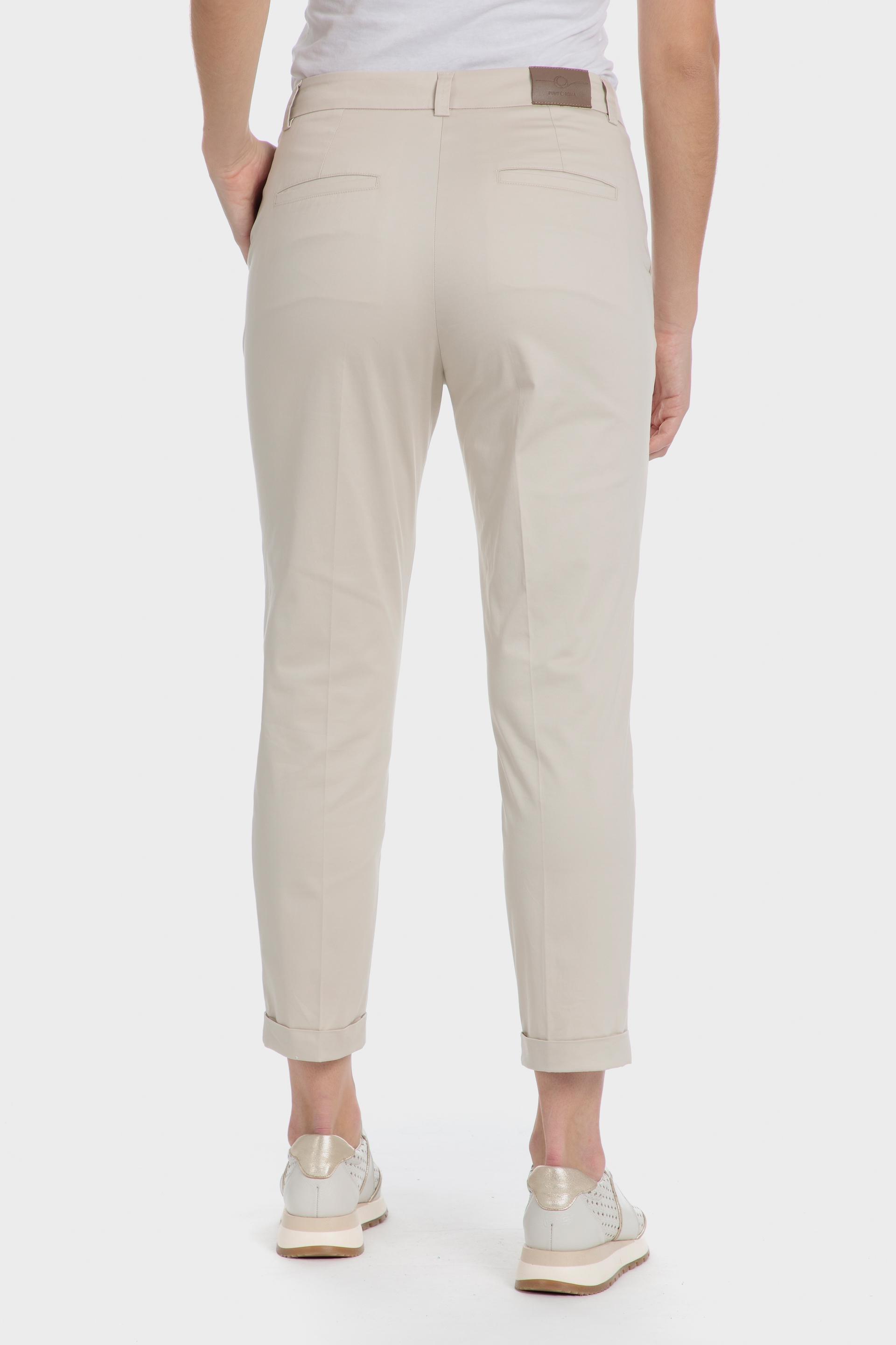 Beige Plain Casual Capri, , large image number 1
