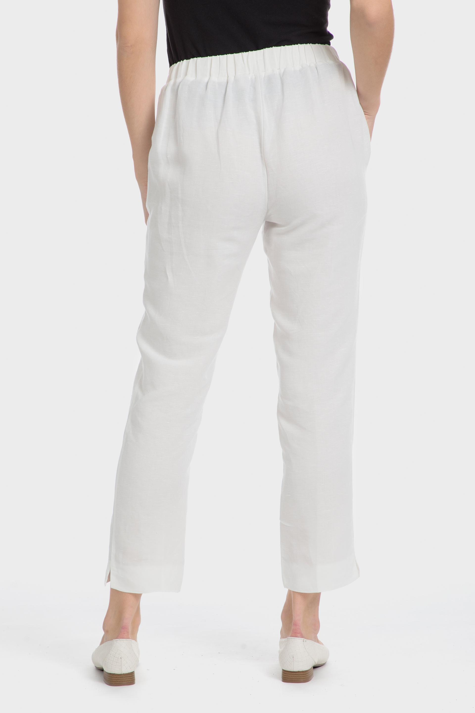 بنطال كاجوال سادة بطول الكاحل، أبيض, 3701_102, medium