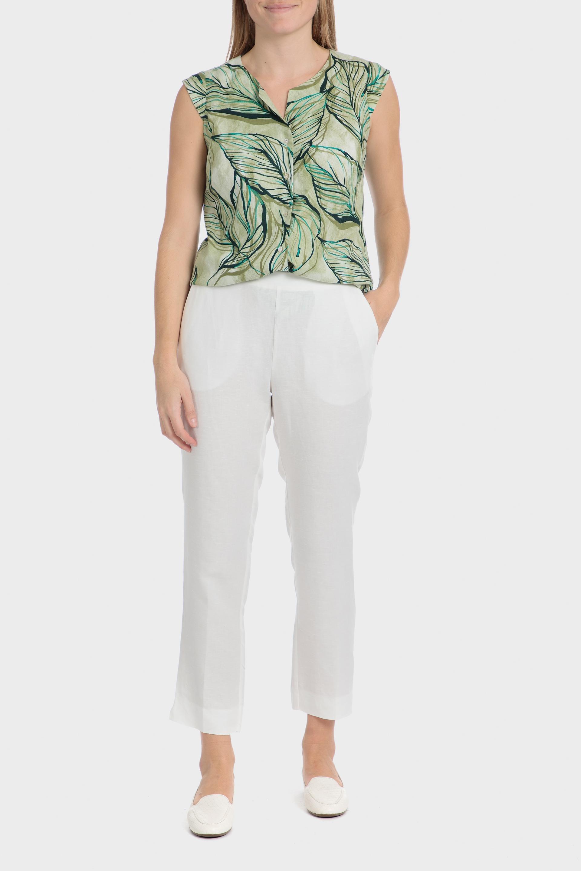 بنطال كاجوال سادة بطول الكاحل، أبيض, 3701_102, medium