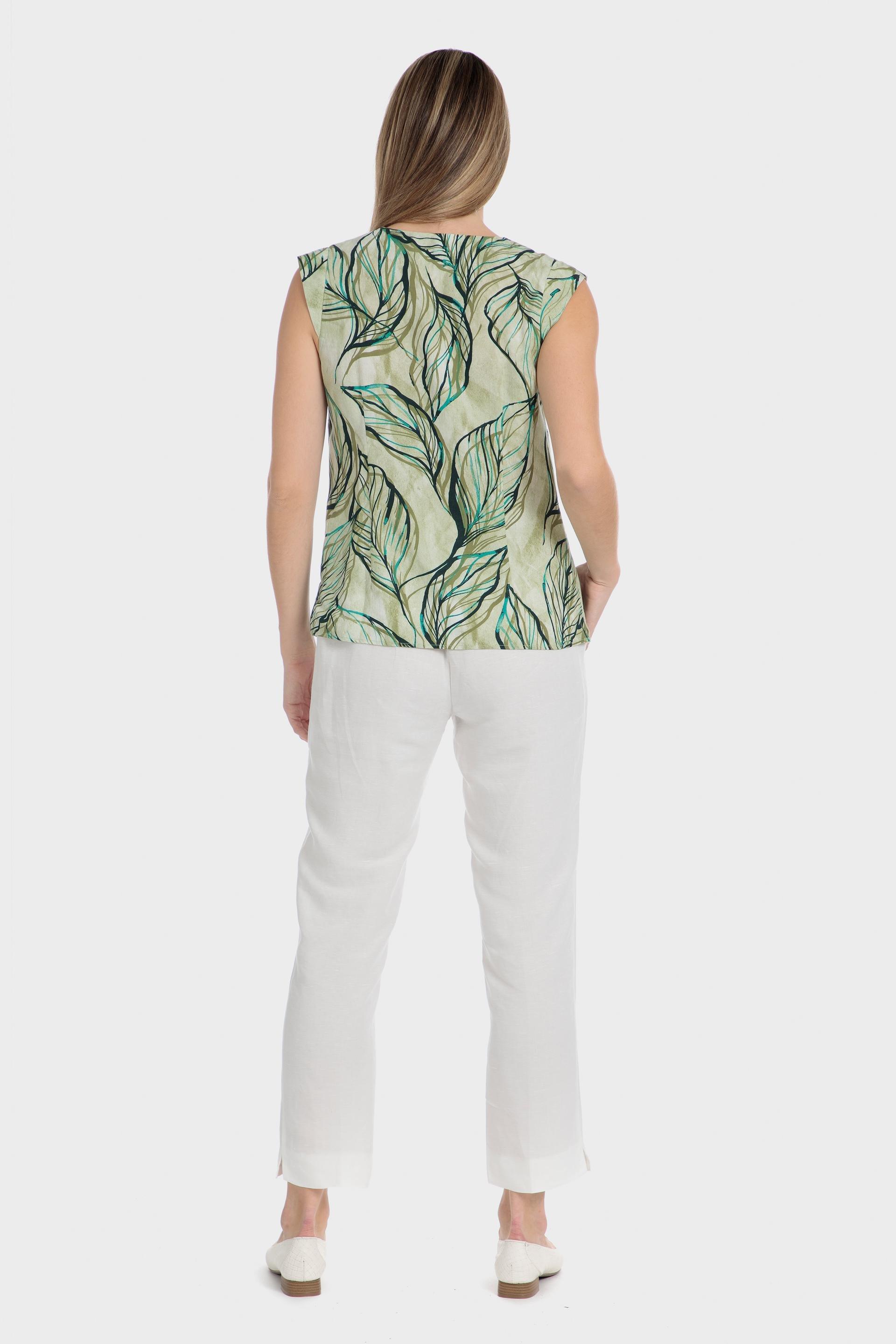 بنطال كاجوال سادة بطول الكاحل، أبيض, White, large image number 3