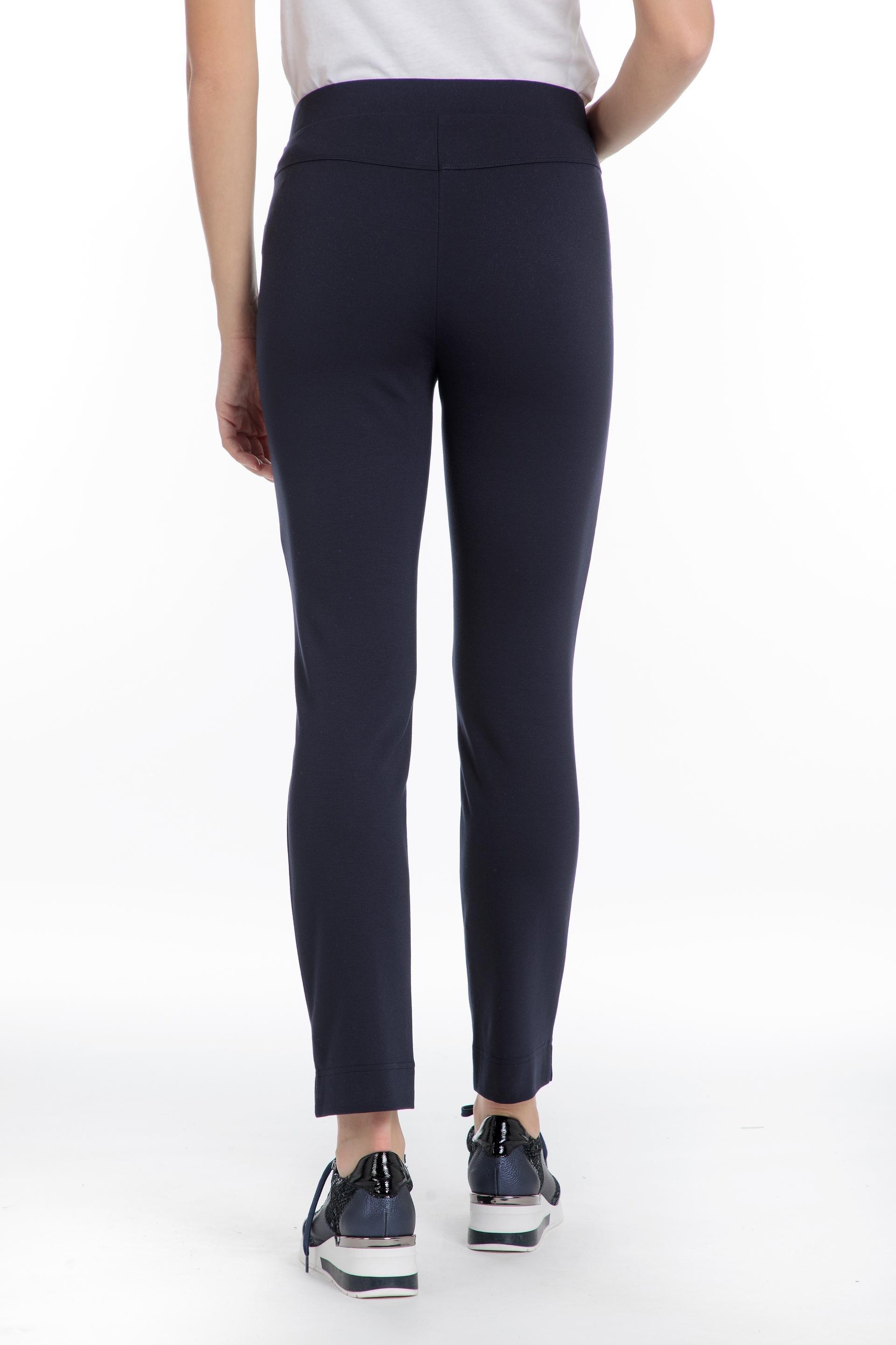 Navy Plain Casual Ankle-Length Trousers, , large image number 3