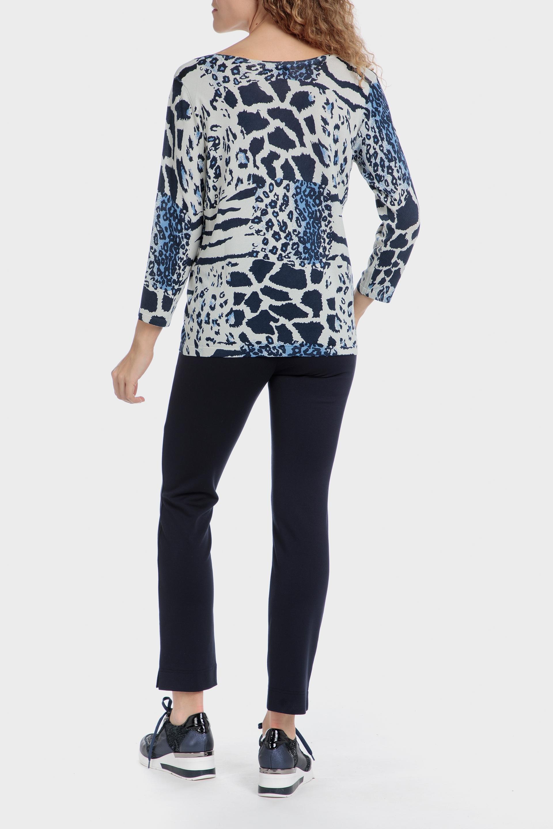 Navy Ponte Di Roma Trousers, , large image number 7