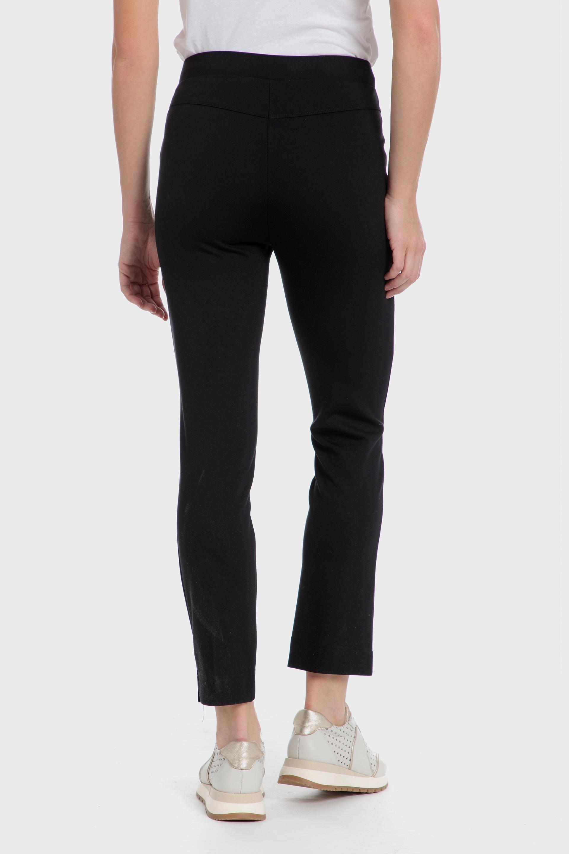 Black Plain Casual Cropped Trousers, Black, large image number 2