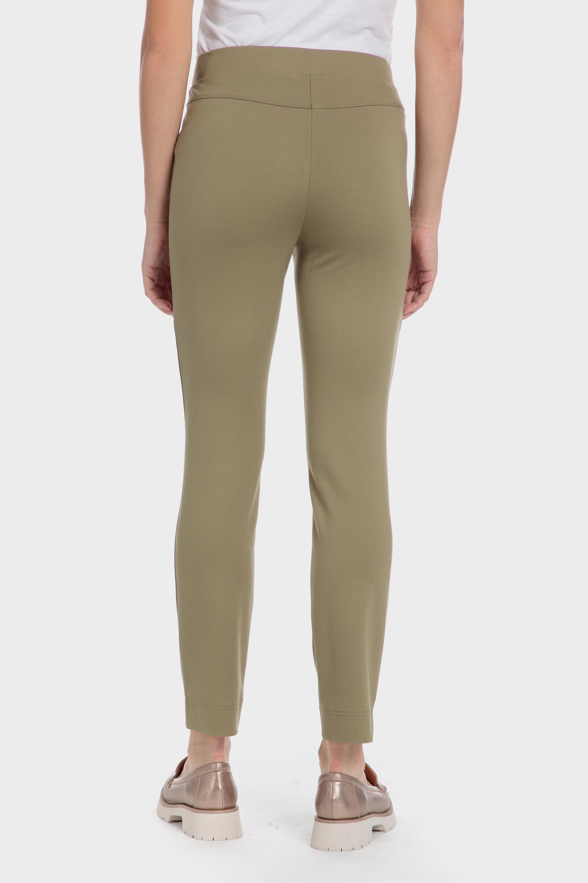Khaki Casual Cropped Trousers, Green Safari, large image number 3