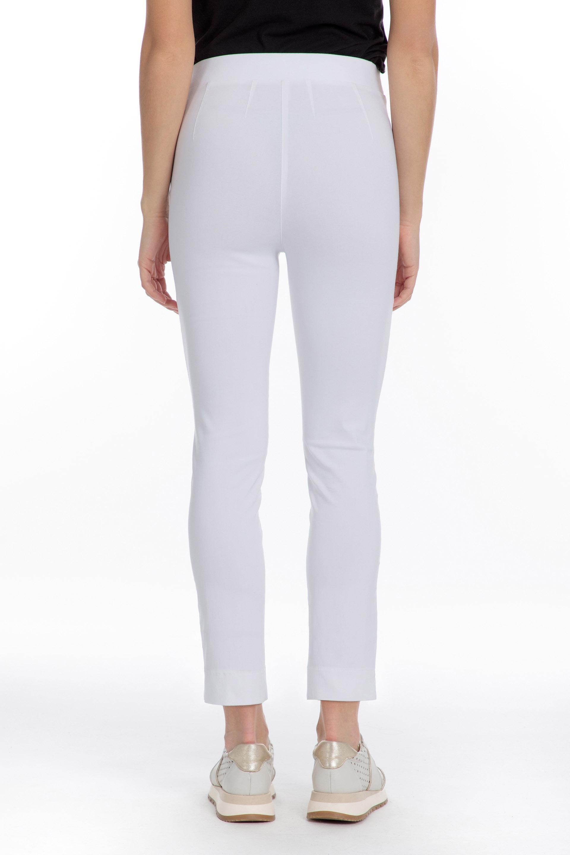 White Plain Casual Ankle-Length Trousers, , large image number 1