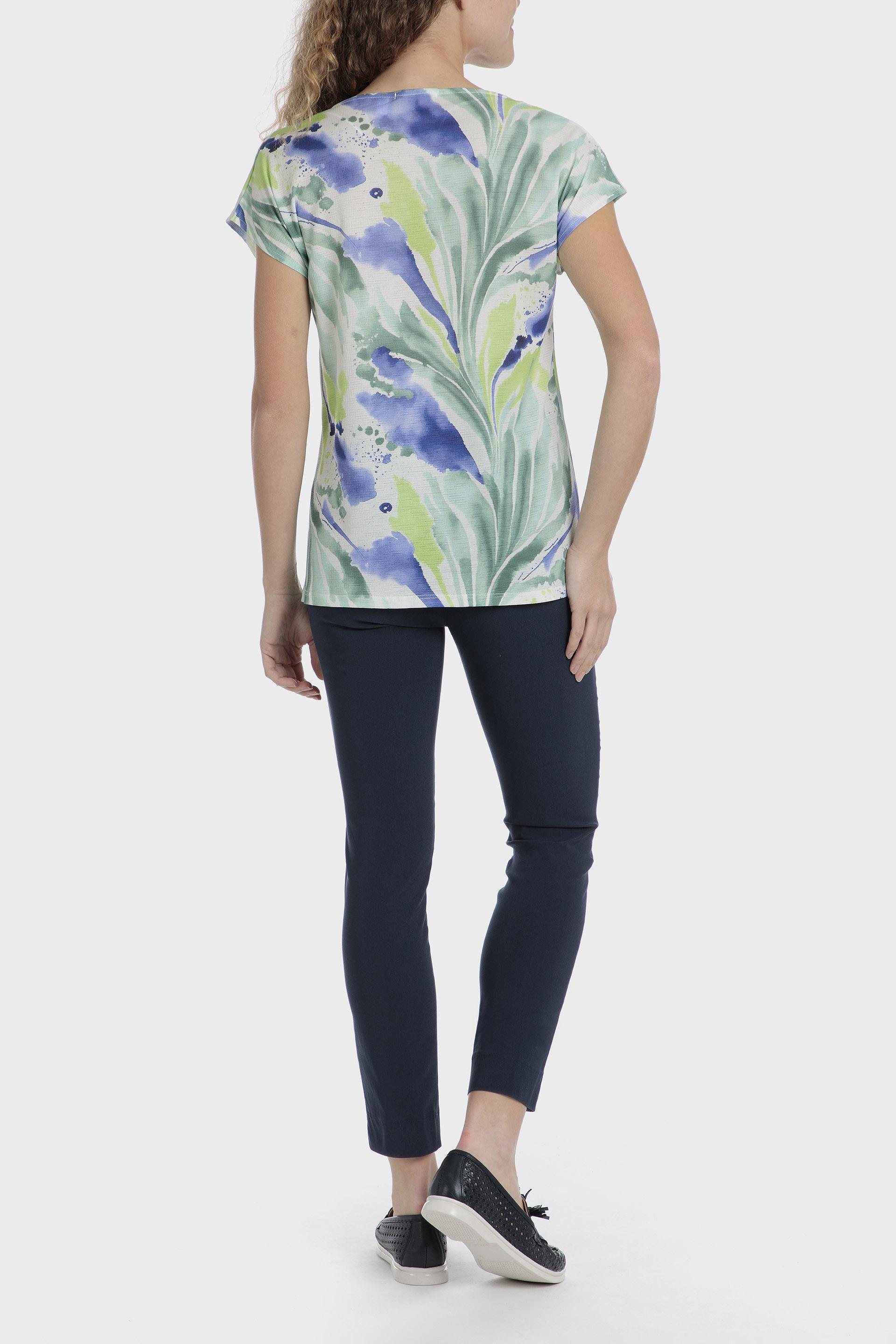 Navy Plain Casual Cropped Trousers, Blue Navy, large image number 3