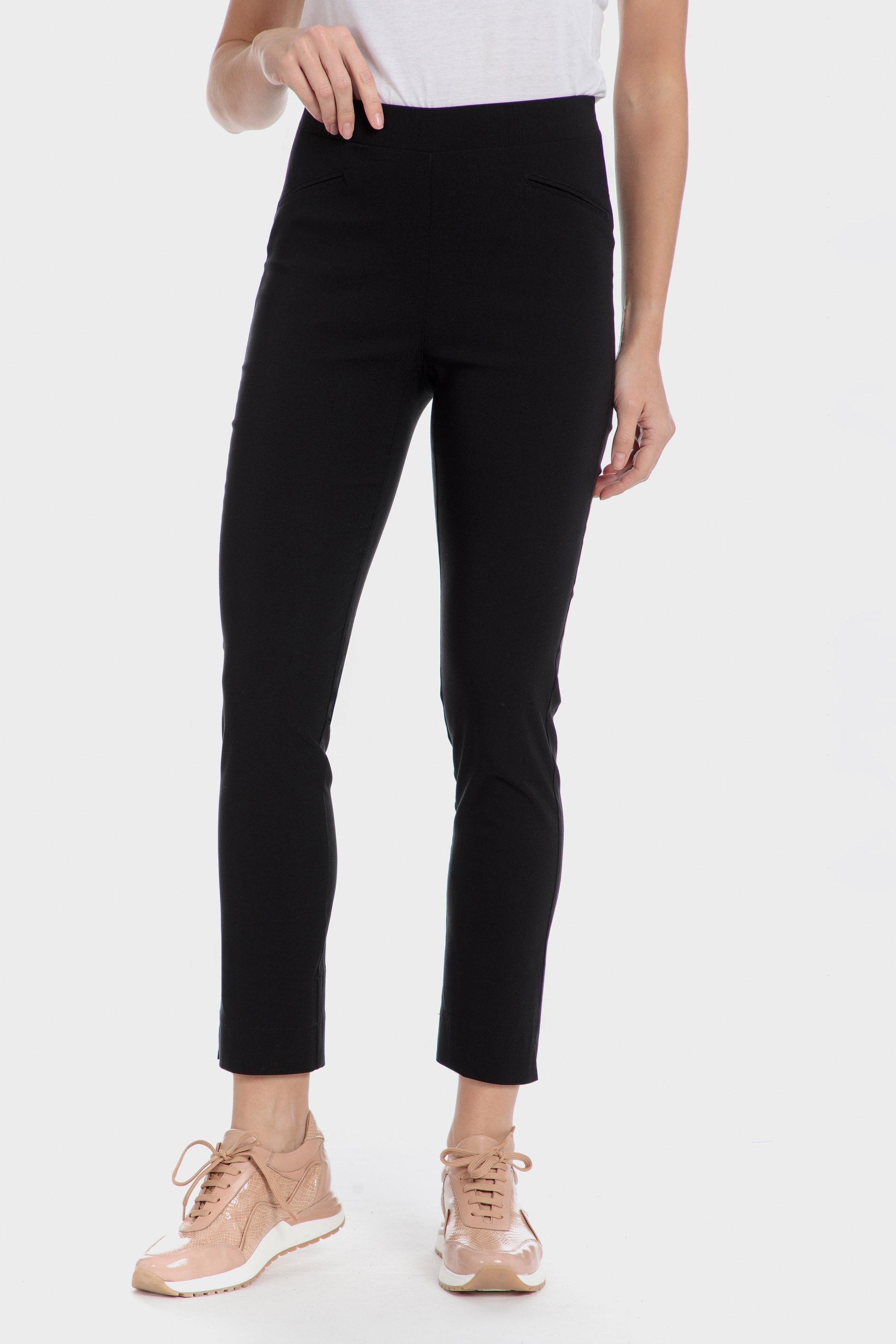 Black Plain Casual Cropped Trousers, , large image number 0